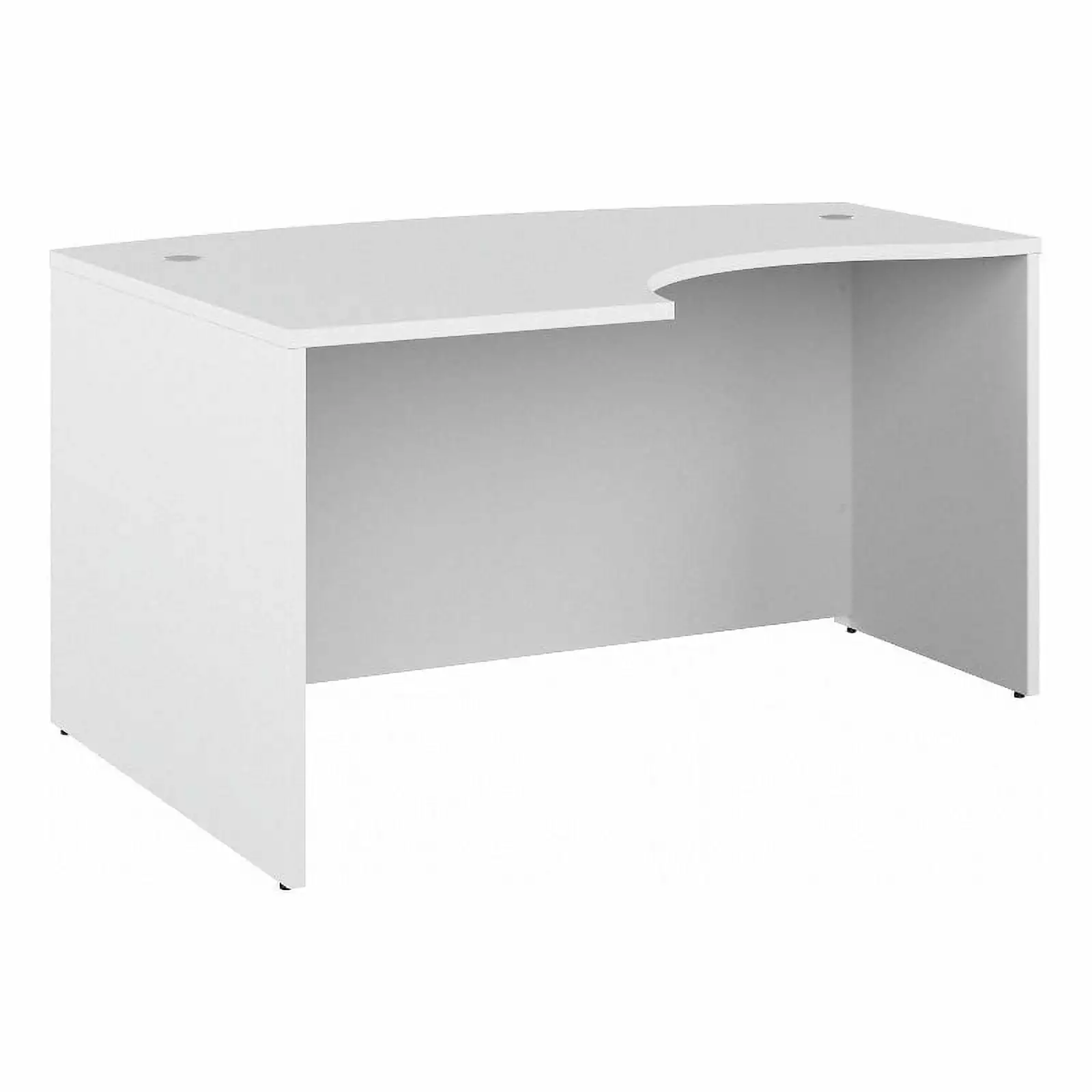 Pemberly Row 60W x 43D Left Hand L-Bow Desk Shell White - Engineered Wood