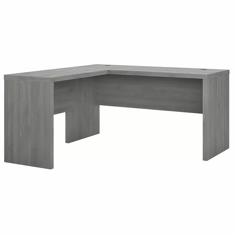Pemberly Row Contemporary L Shaped Desk Gray Engineered Wood Modern Desk