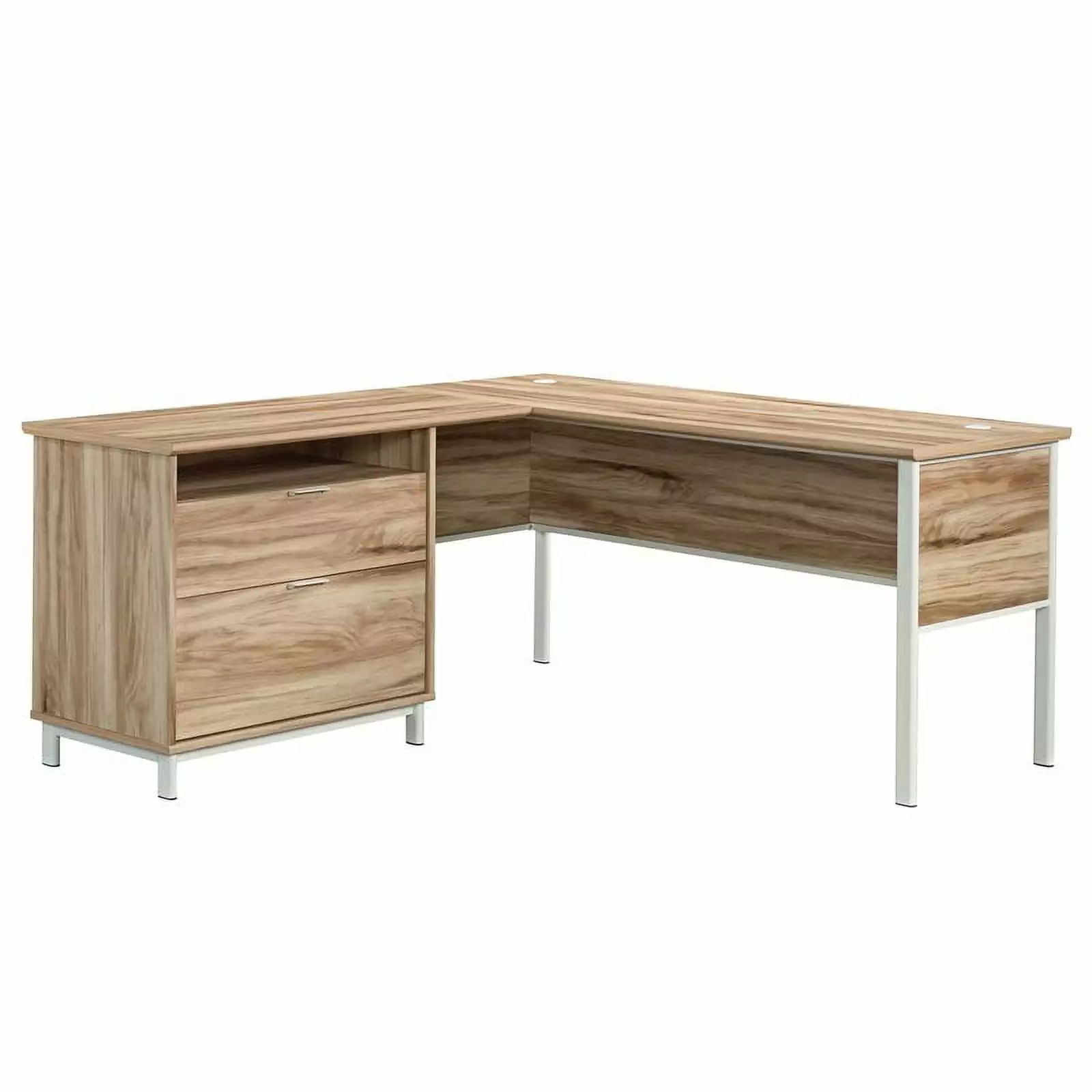 Pemberly Row Engineered Wood L-Shape Desk Kiln Acacia Brown - Versatile Workstation