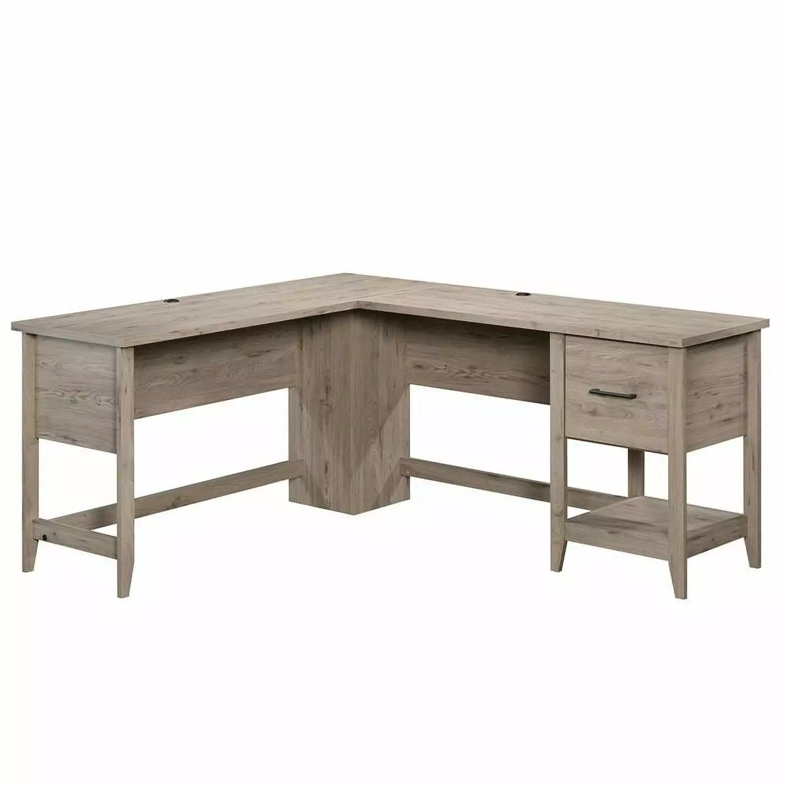 Pemberly Row L-shaped Laurel Oak Computer Desk Contemporary Engineered Wood