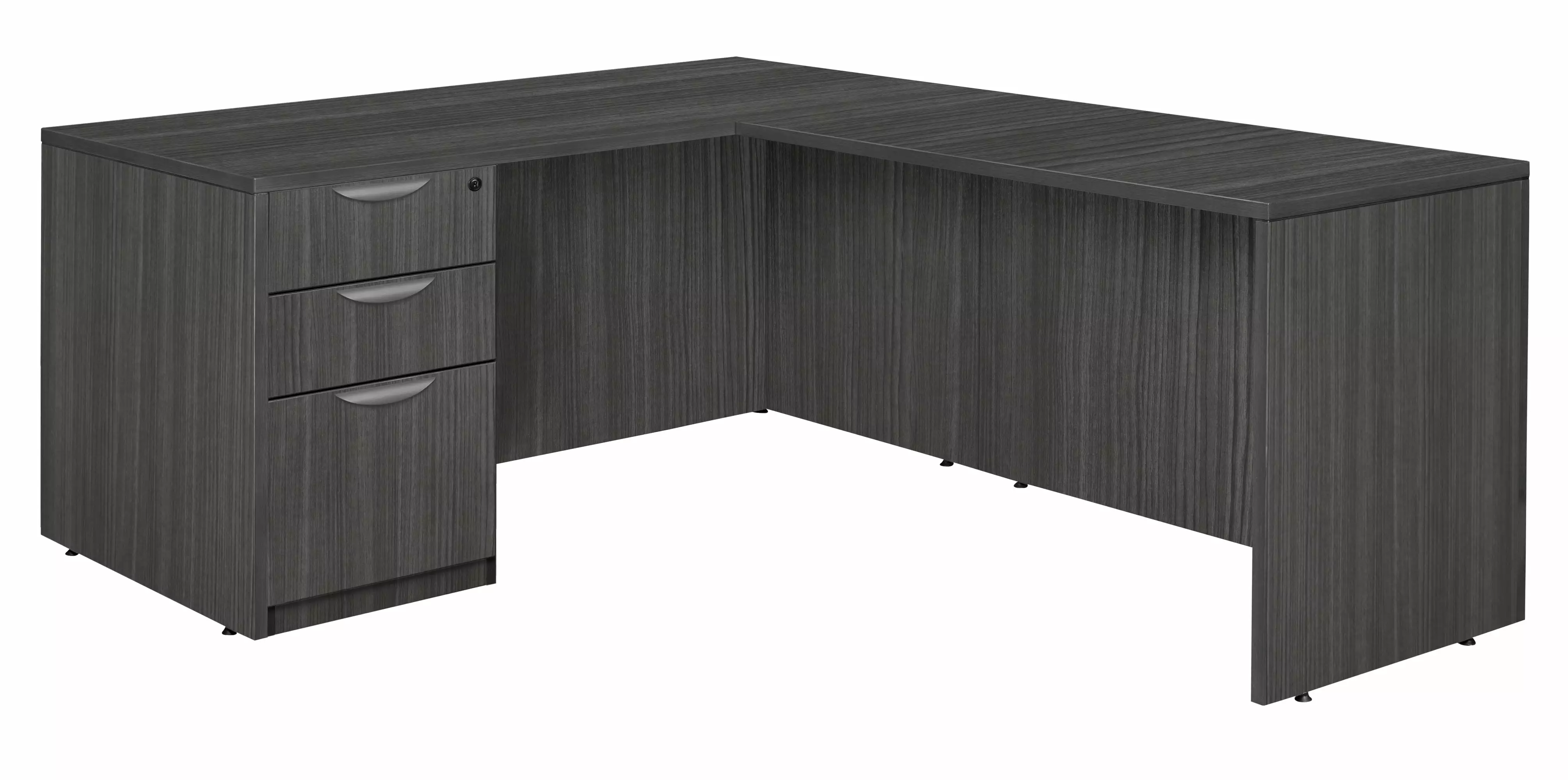 Regency Legacy 66 x 77 L Desk Single Full Pedestal Drawer Unit - Ash Grey Office Workstation