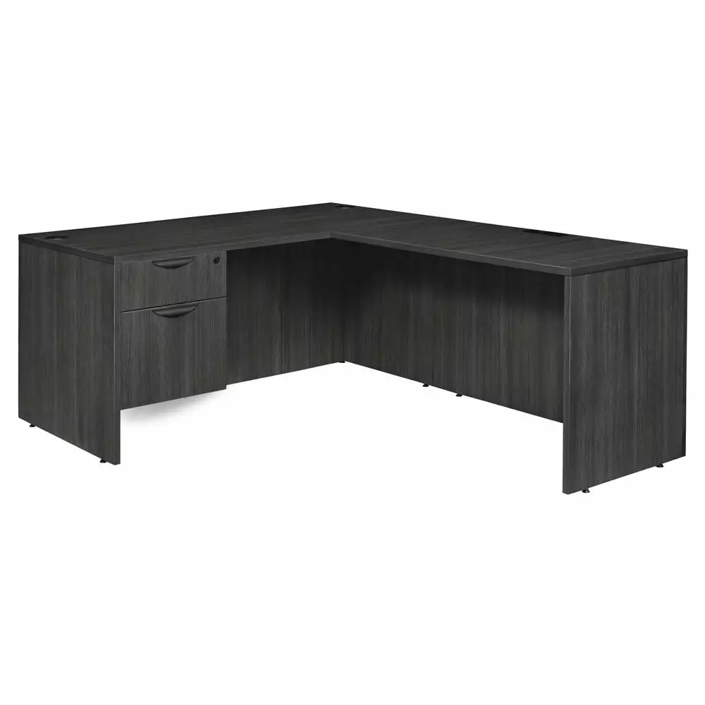 Regency LLDSP603047AG Legacy 60 Single Pedestal L-Desk 47 Return - Ash Grey Office Desk