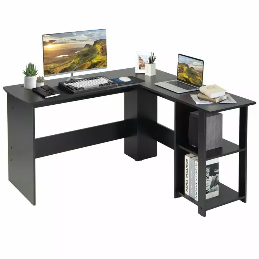 Resenkos L Shaped Corner Computer Desk Storage Shelves
