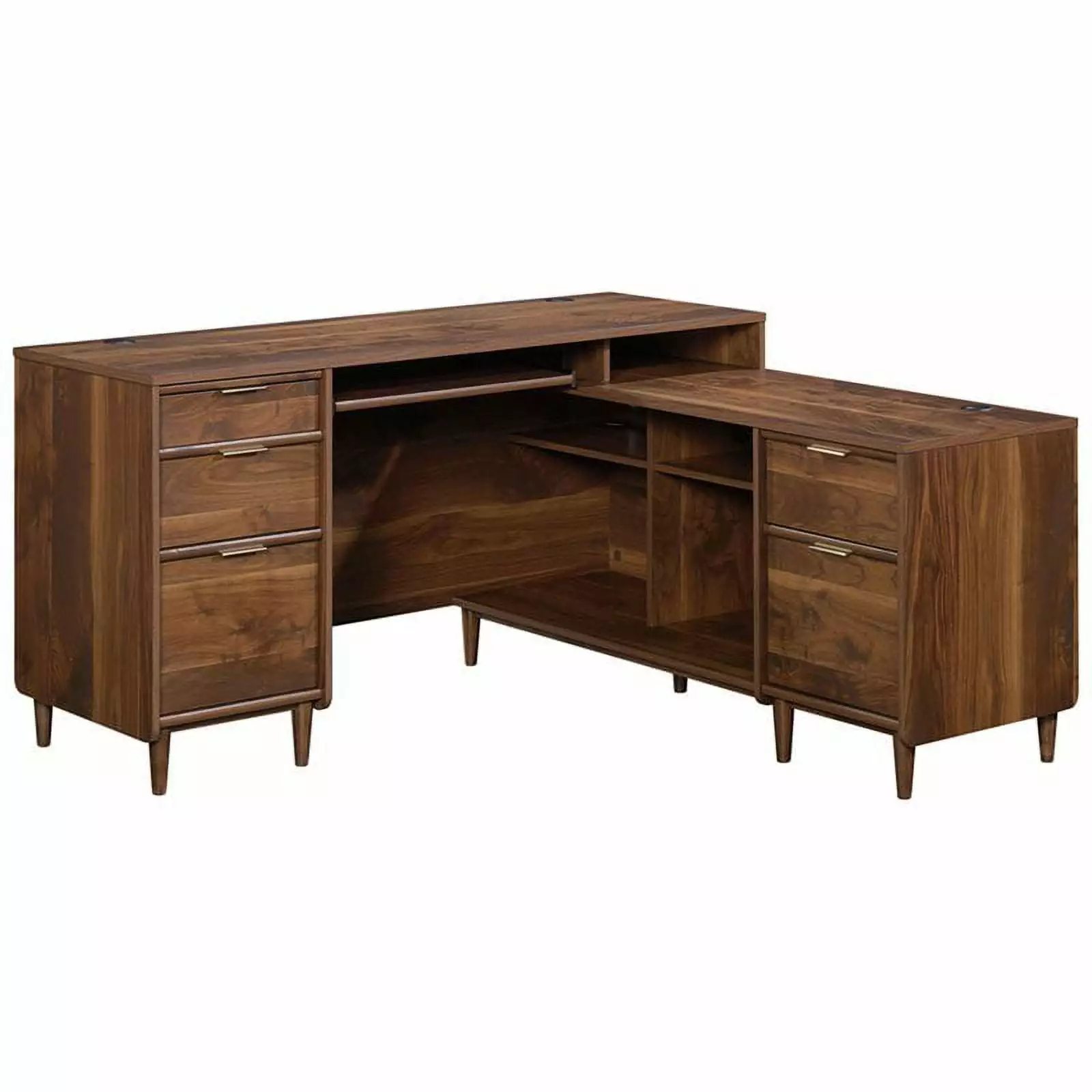 Sauder Clifford Place Engineered Wood L-Shaped Computer Desk Grand Walnut - Corner Desk