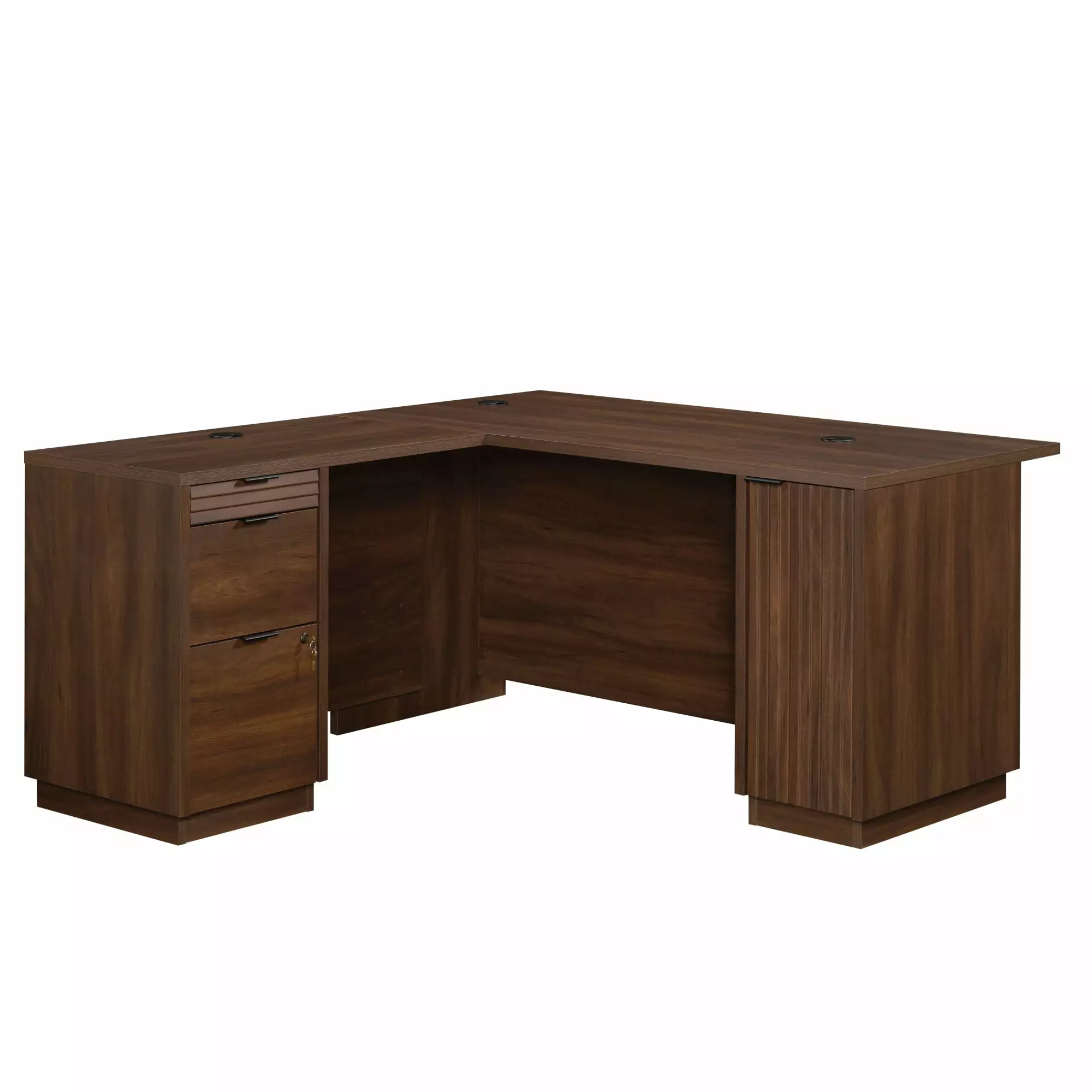 Sauder Palo Alto 60 Inch Engineered Wood L-Shaped Computer Desk Spiced Mahogany