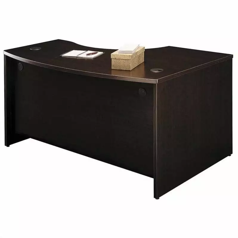 Scranton & Co 60 x 43 LH L Bow Desk Mocha Cherry