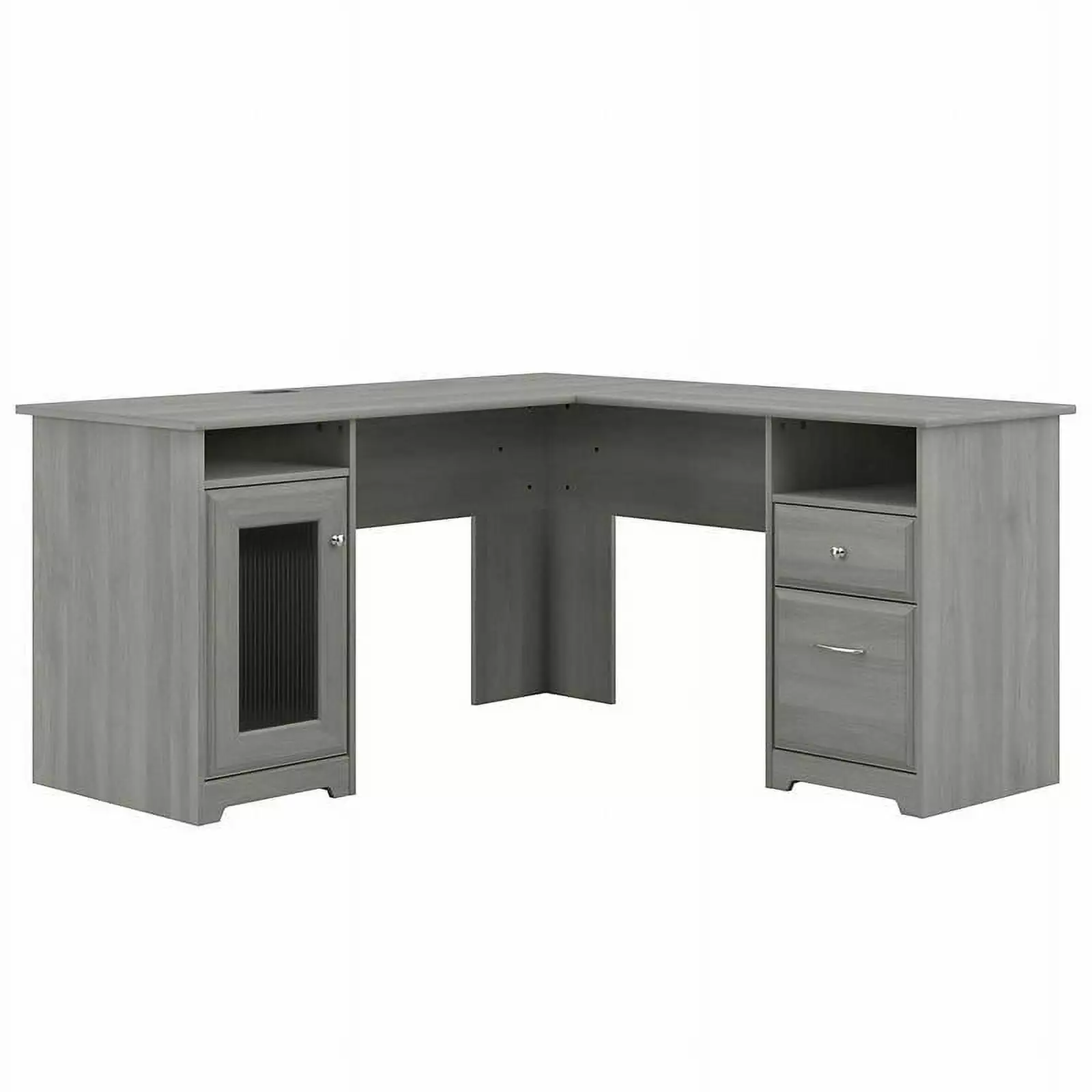 Scranton & Co Cabot 60W L Shaped Computer Desk Modern Gray Office Desk