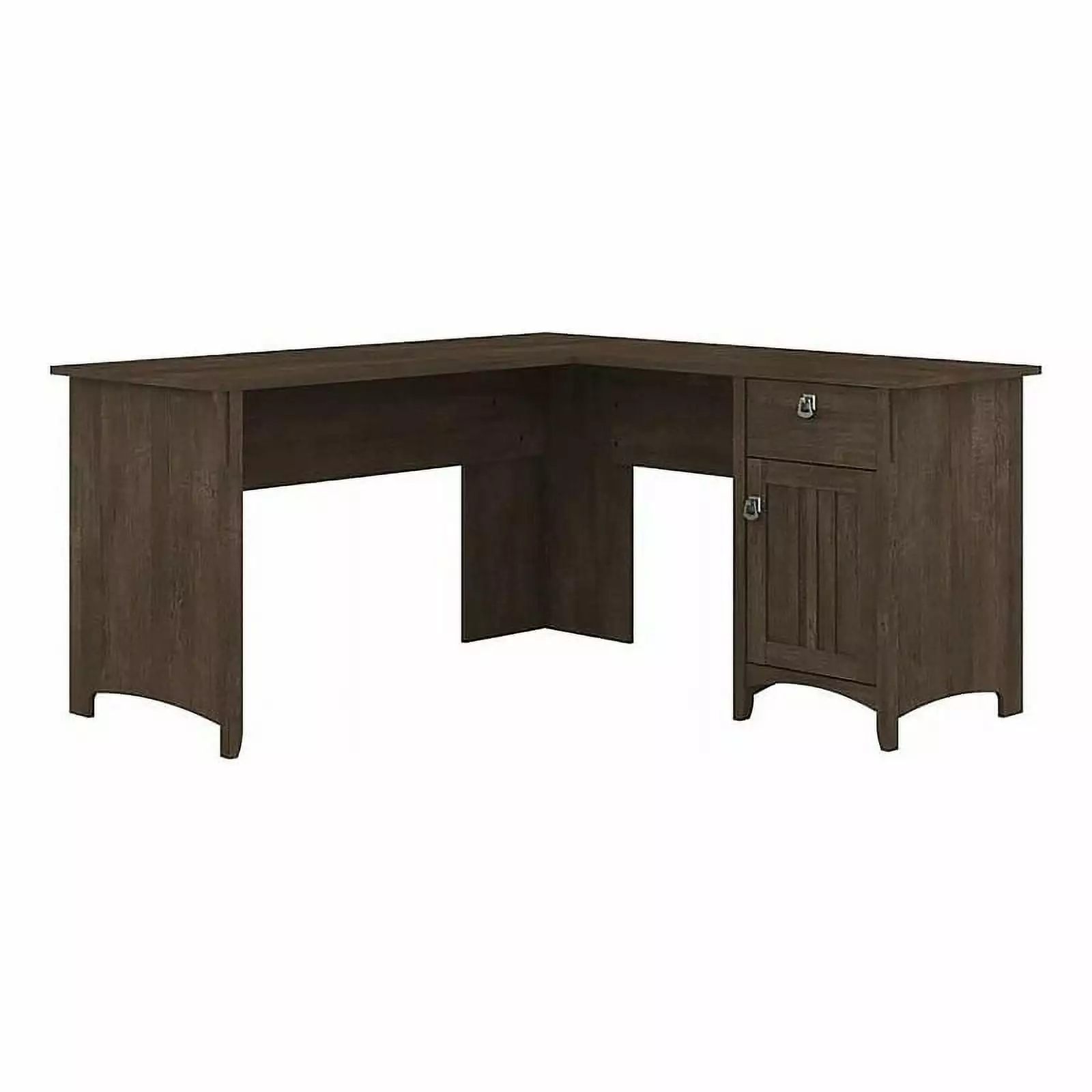 Scranton & Co 60 Contemporary Engineered Wood L-Desk Storage Ash Brown - Home Office Desk