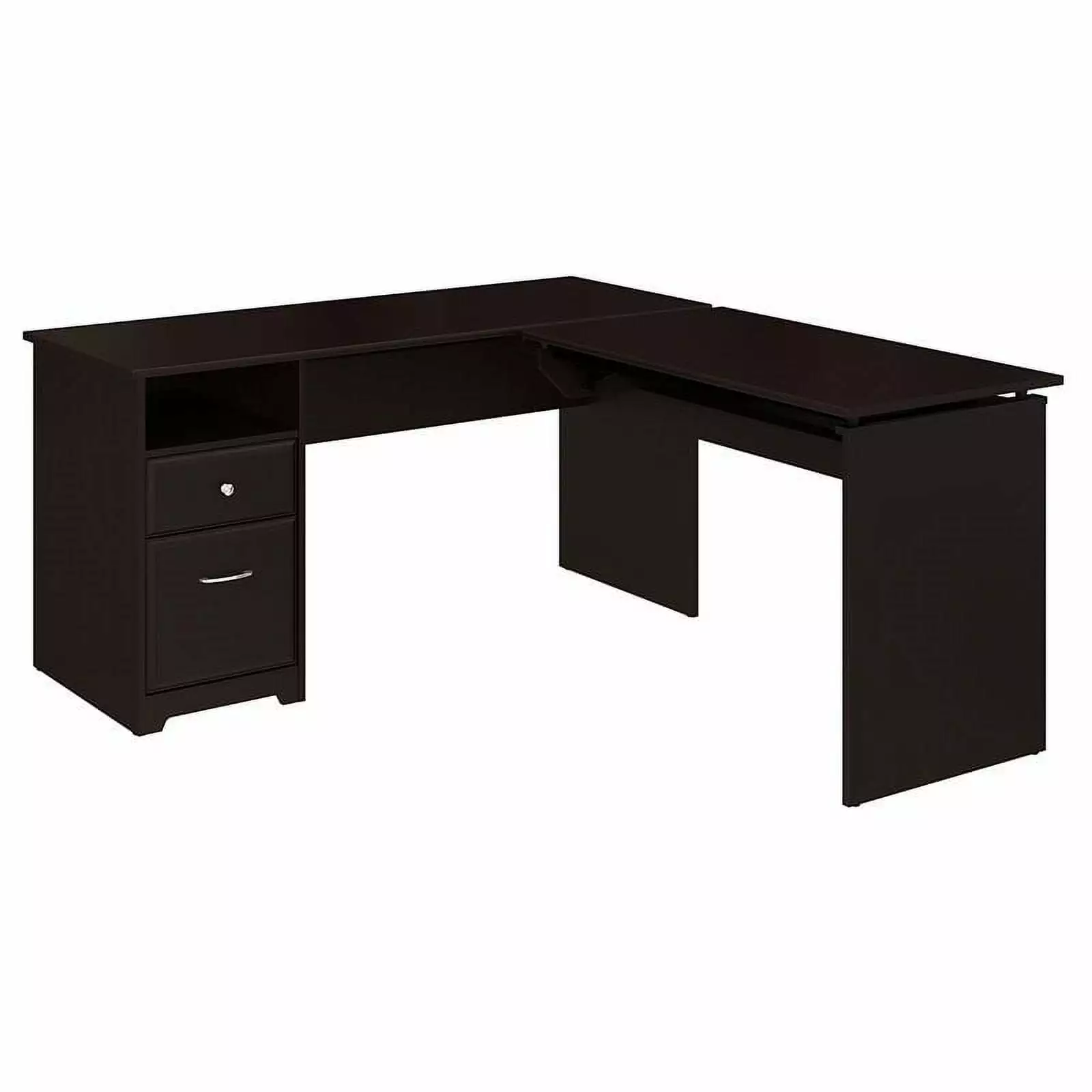 Scranton & Co Furniture Cabot 60W 3 Position L Shape Sit Stand Desk Espresso