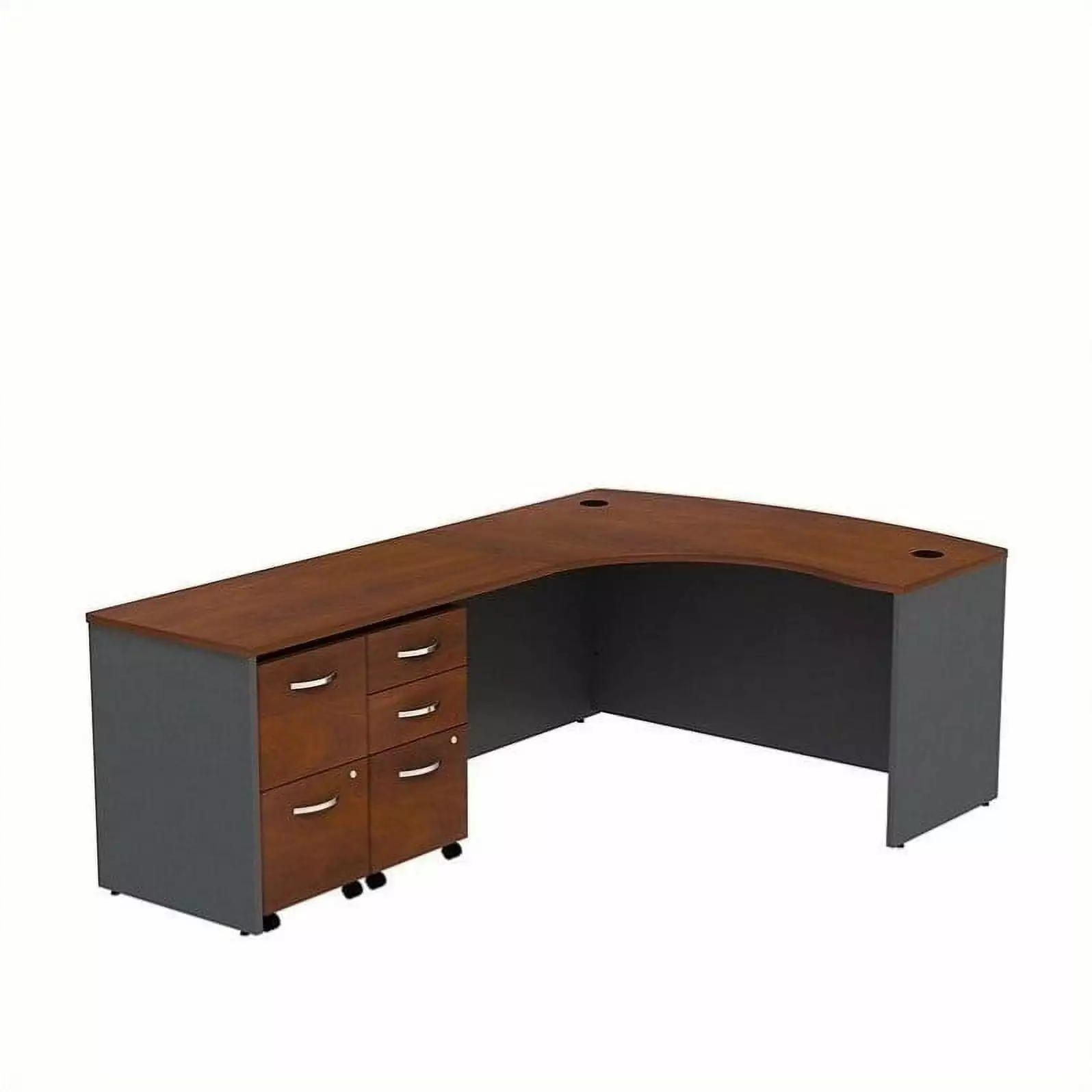 Scranton & Co 60 Left 5 Drawer L Desk Hansen Cherry - Ample Storage Office Desk