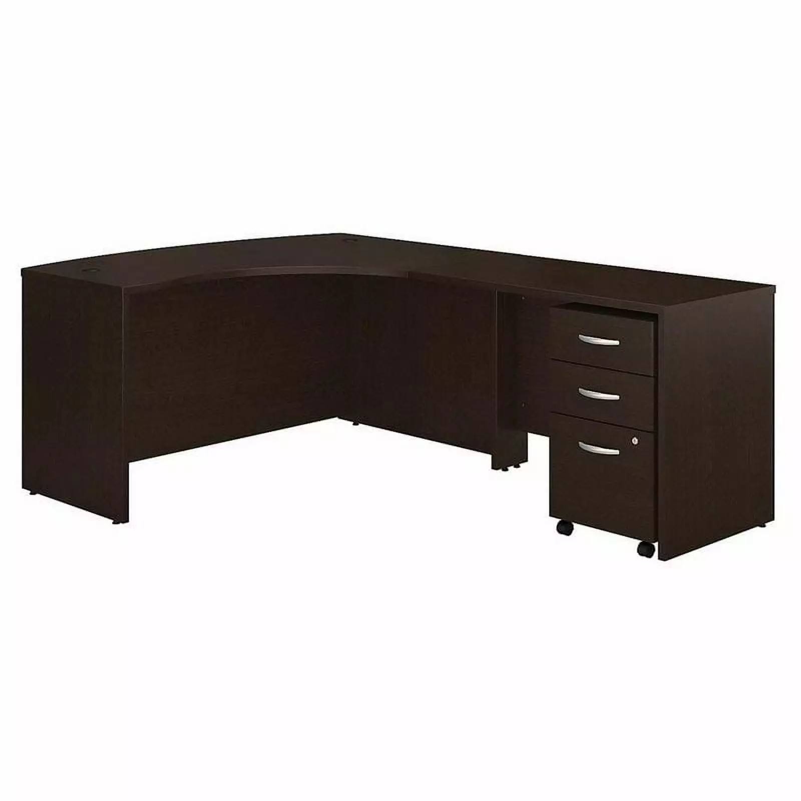 Scranton & Co 60 Right 3 Drawer L Desk Mocha Cherry - Engineered Wood Office Desk