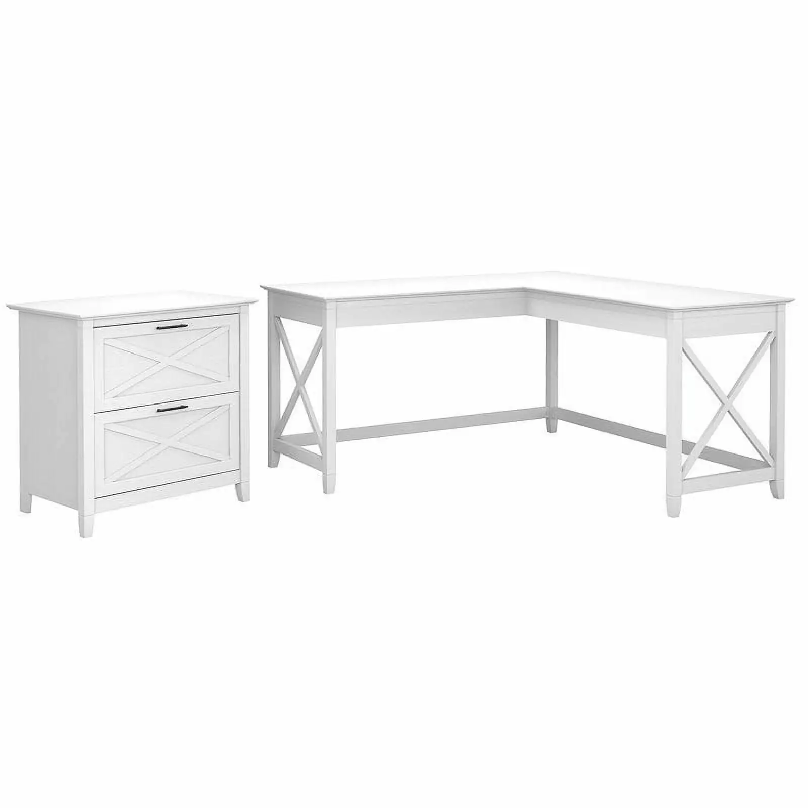 Scranton Co L Shaped Contemporary Engineered Wood Desk File Cabinet