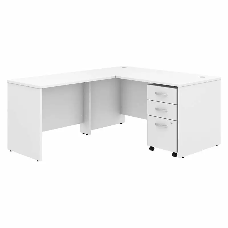 Scranton & Co 60 L Shaped Desk File Cabinet White