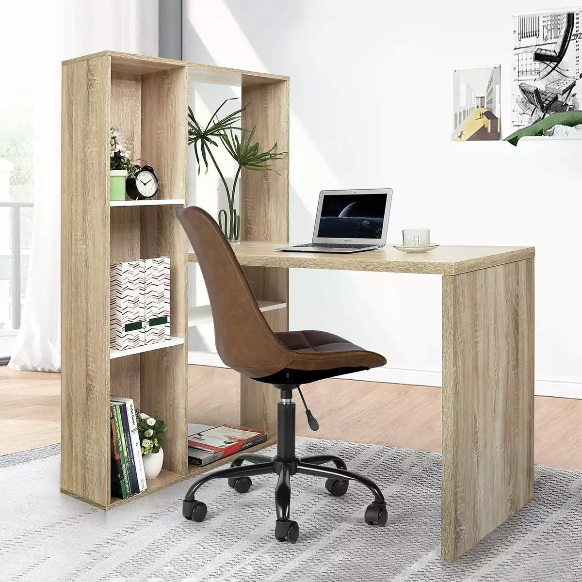 UBesGoo 2 1 Computer Desk L-shape Desktop Shelves - Versatile Home Office Desk
