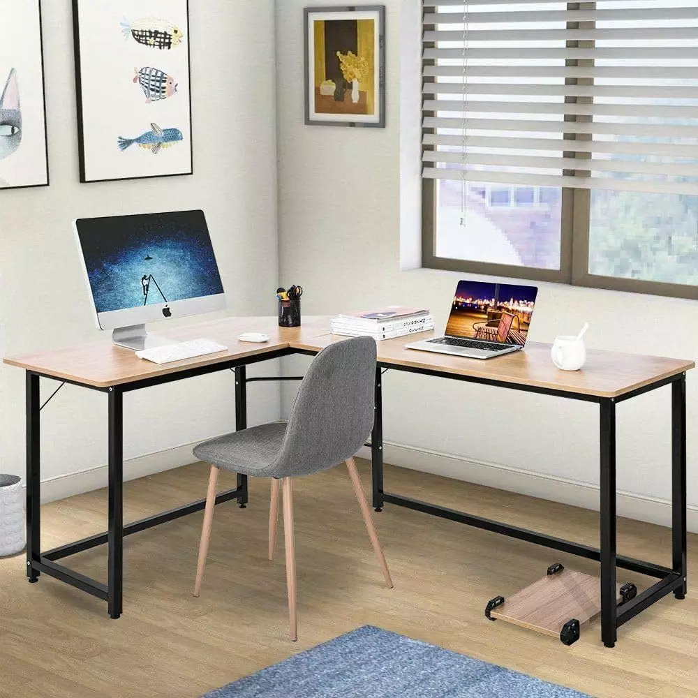 UBesGoo L-Shaped Desk Corner Office Computer Desk PC Laptop Study Table