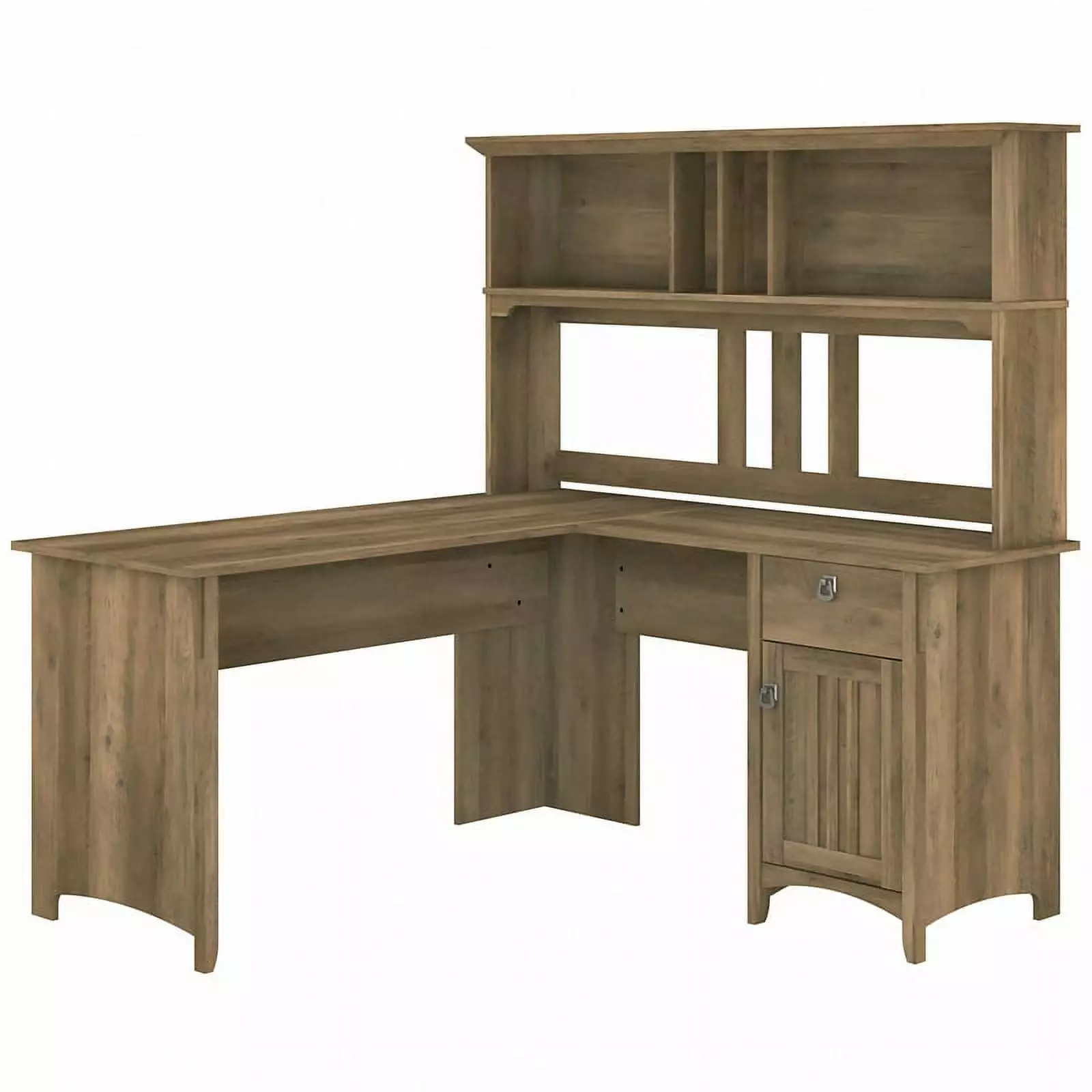 UrbanPro 60W L Shaped Desk Hutch Reclaimed Pine - Engineered Wood Computer Desk