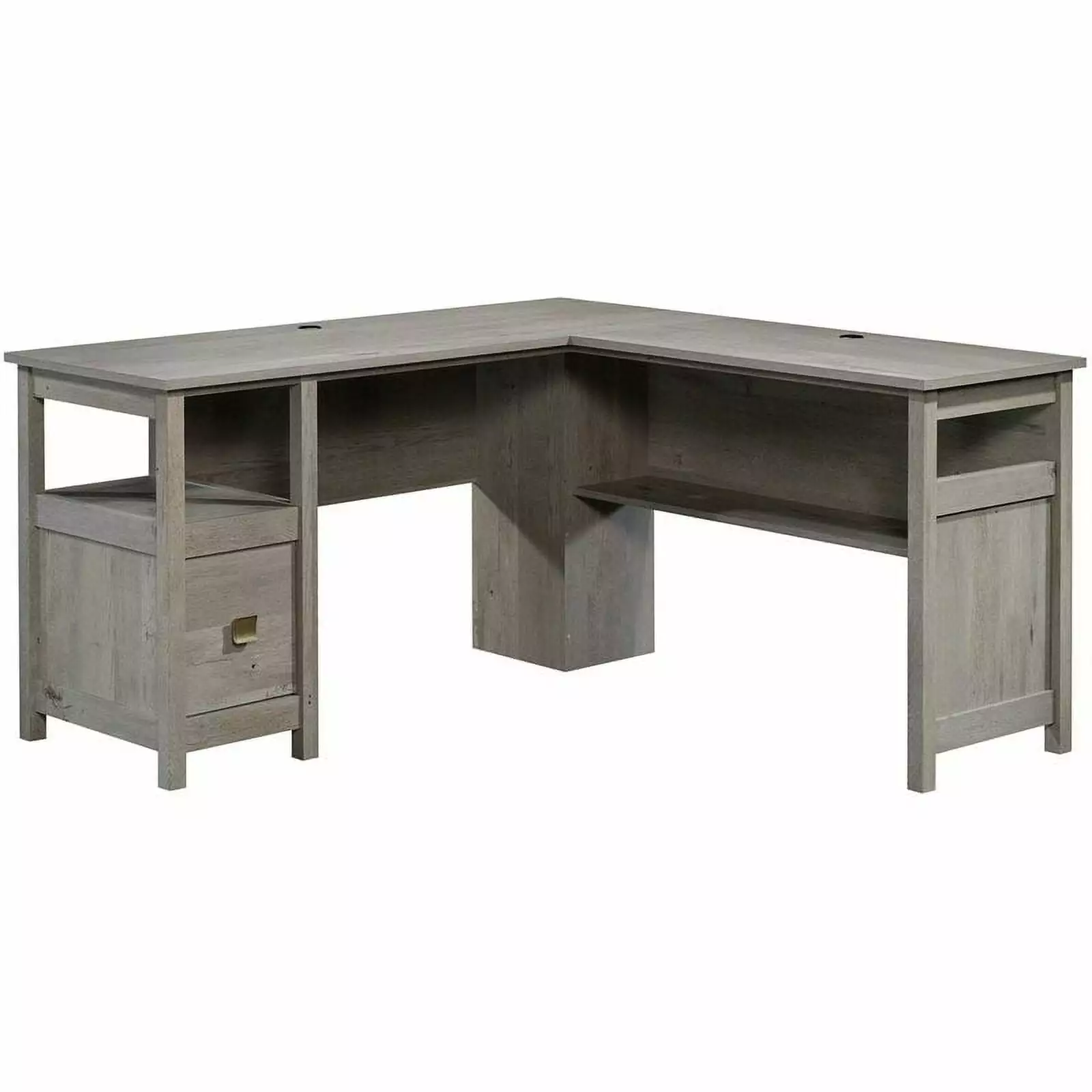 UrbanPro L-shaped Farmhouse Engineered Wood Writing Desk Mystic Oak Rustic Office