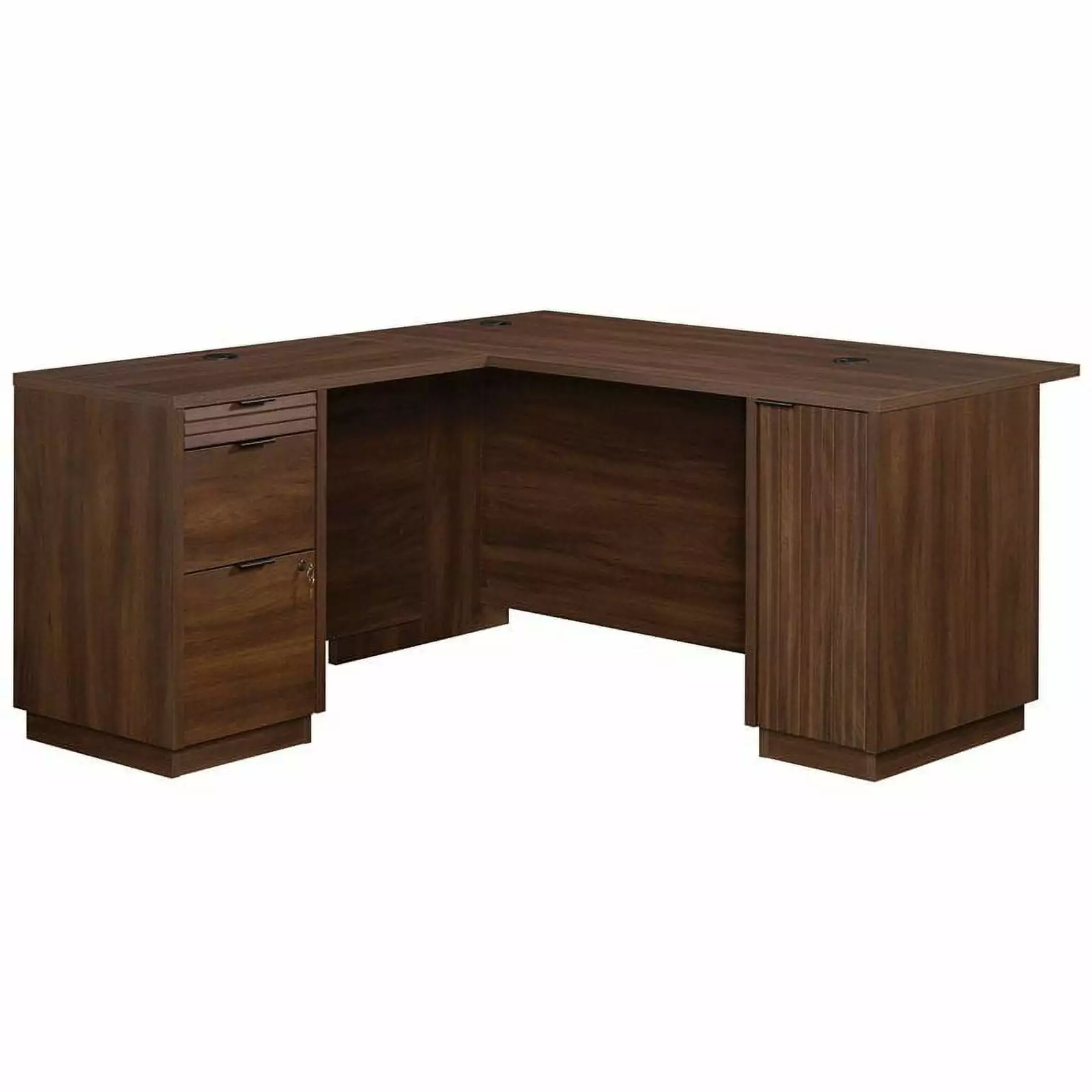 UrbanPro 60 Wooden L-Shaped Computer Desk Spiced Mahogany Home Office Workstation