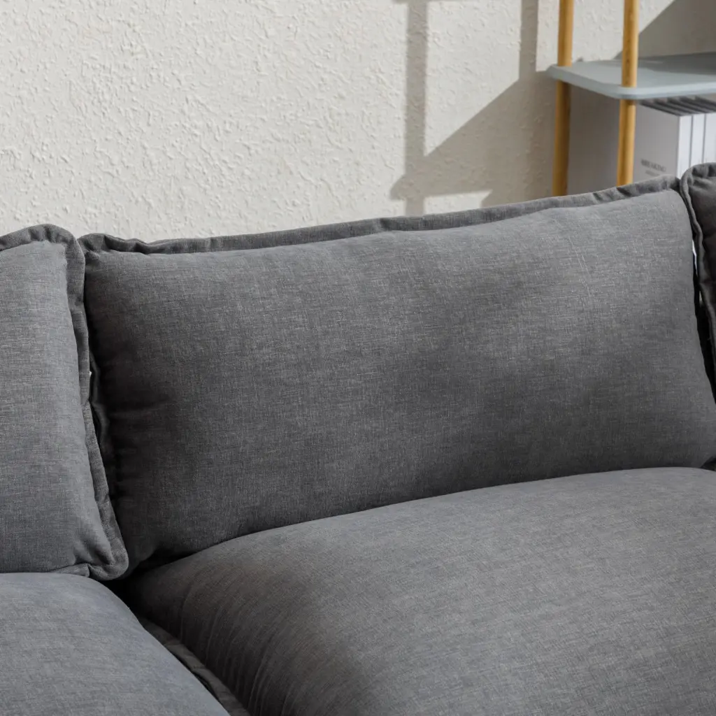 112 Inch L-Shaped Chenille Upholstered Sofa Modern Premium Living Room rnb