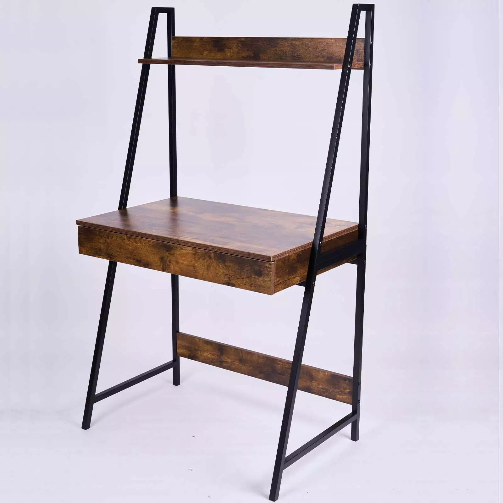 Tier Ladder Desk Computer Table Storage Shelves Modern Writing Desk Home Office Workstation Lamiophlomis