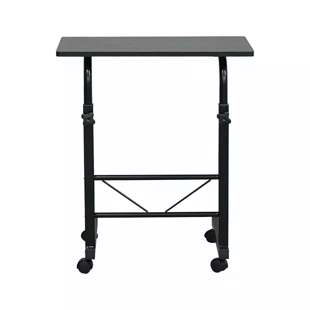 UBesGoo Rolling Laptop Desk Side Table Computer Desk Bedroom Height Adjustable Black FCH
