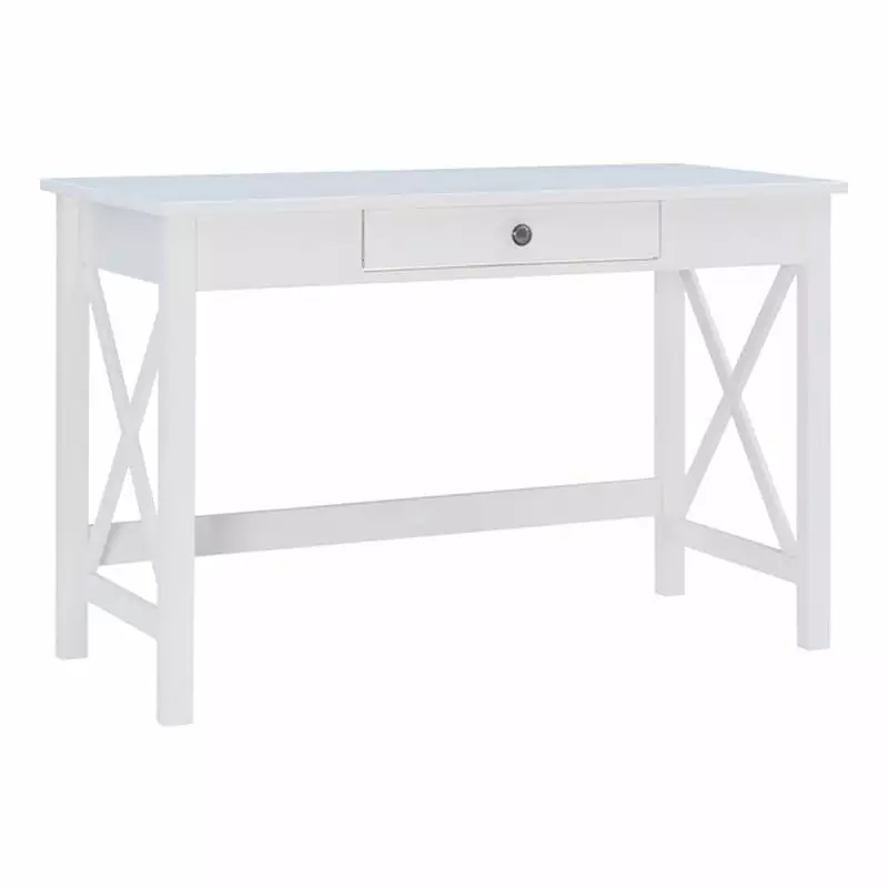 Pemberly Row Modern Contemporary Wood Laptop Desk Antique White Finish