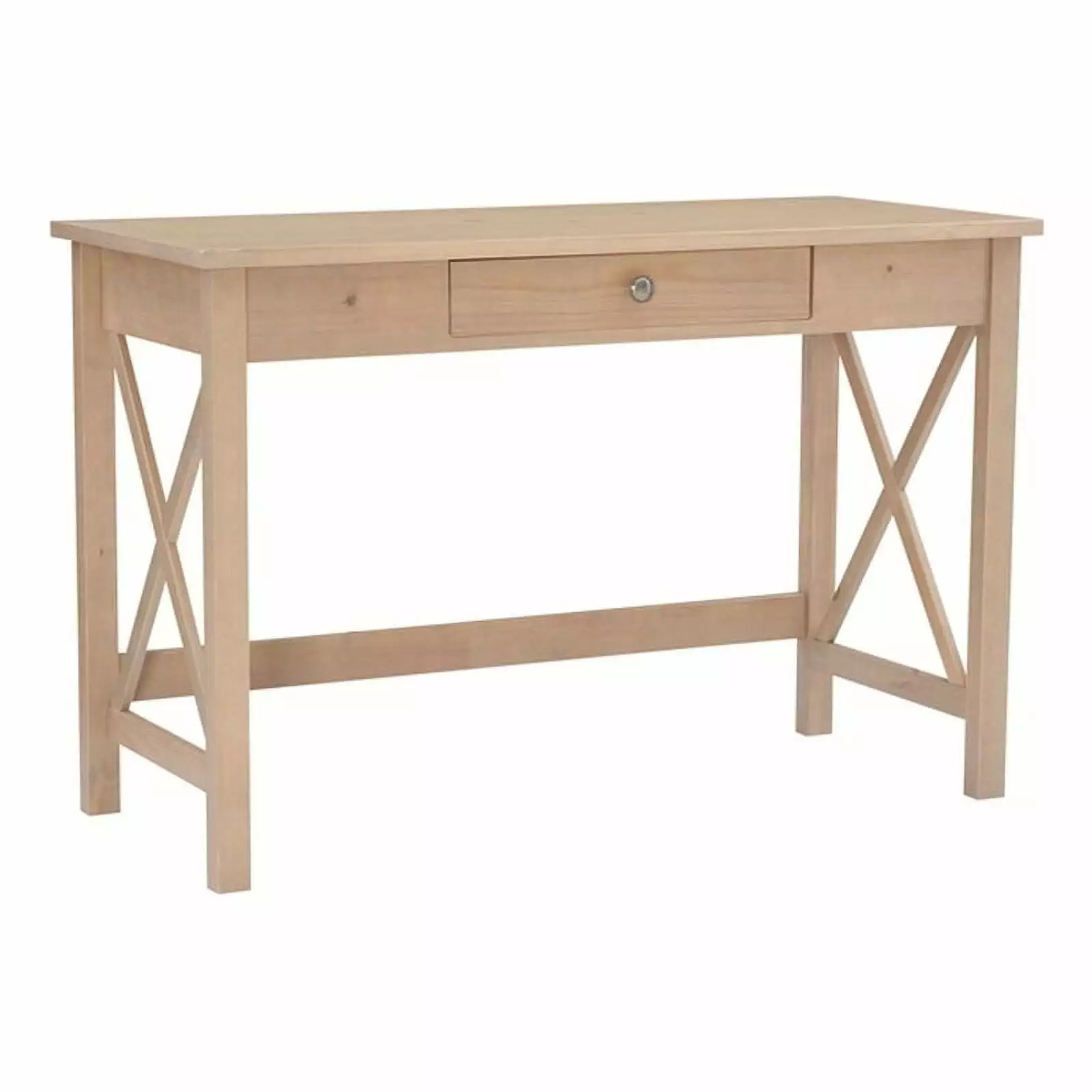 Riverbay Furniture Transitional Pine Wood Laptop Desk Driftwood Brown Home Office Desk
