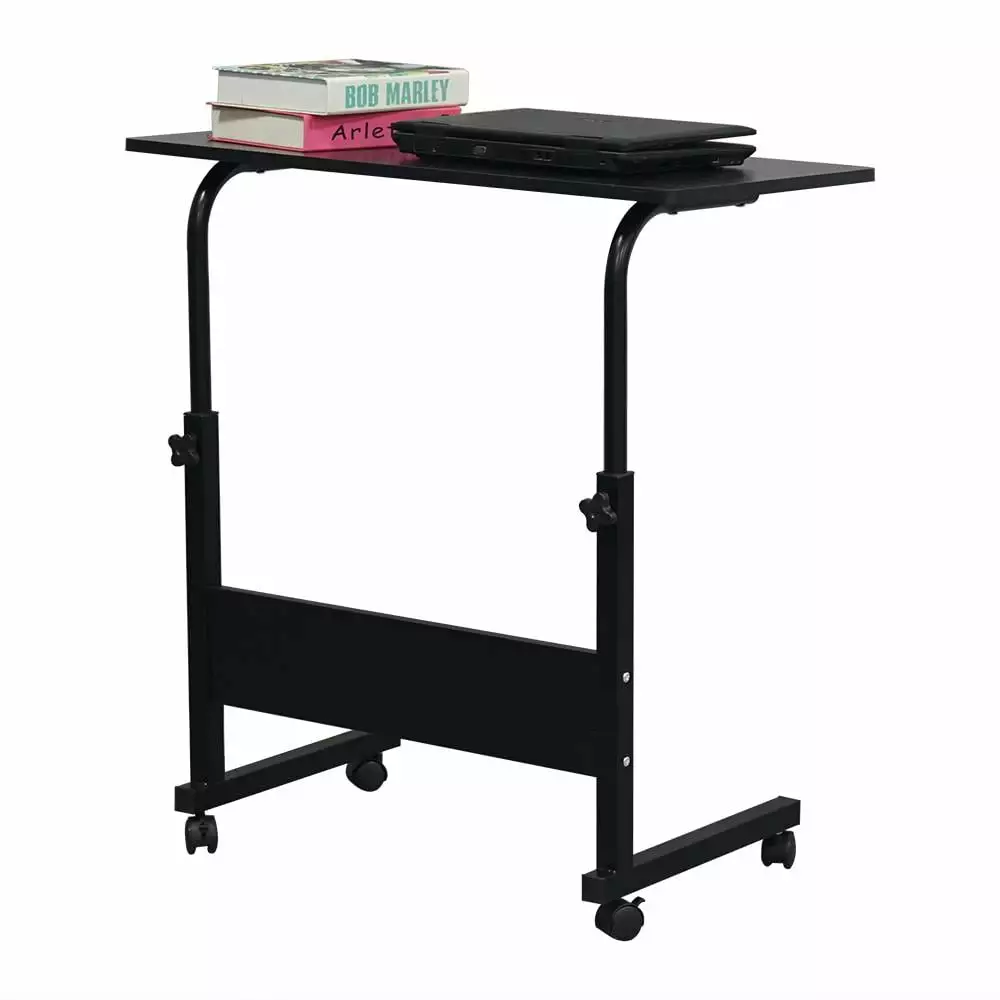 Zimtown Side Table Baffle Computer Desk Adjustable Height Removable Cart Laptop Black