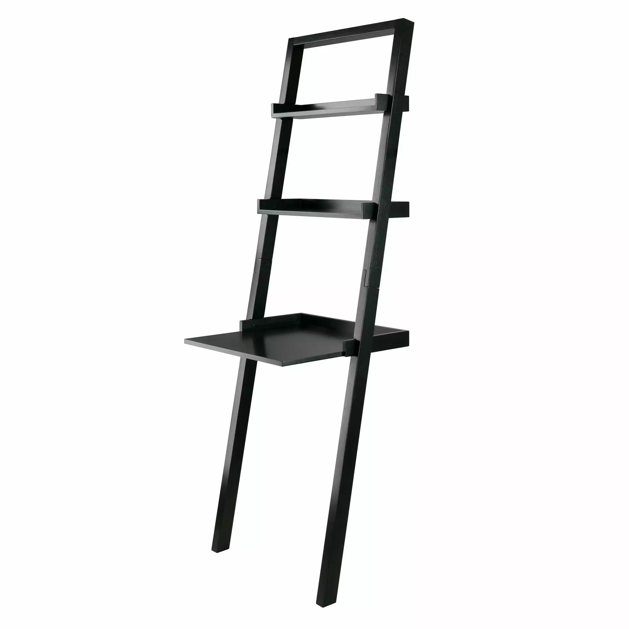 Ergode Bellamy Black Leaning Desk 2 Shelves Winsome