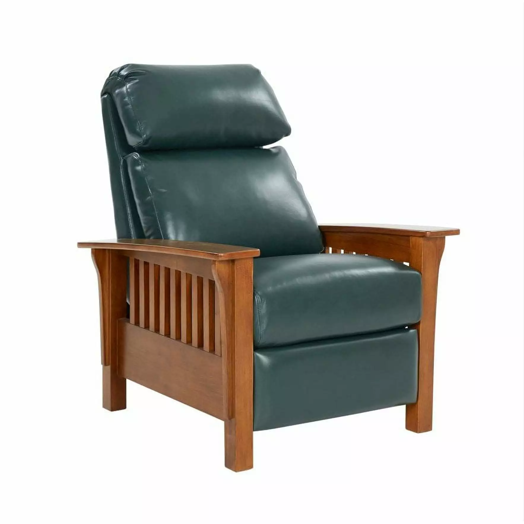 Barcalounger Mission Recliner Highland Emerald All Leather Comfort