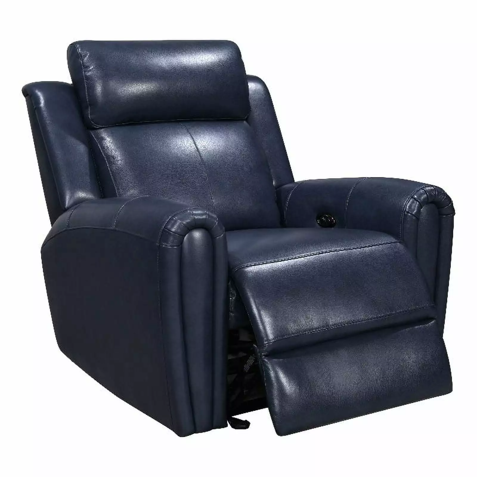 Leather Lusso Kona Modern Genuine Leather Hardwood Recliner Chair Blue