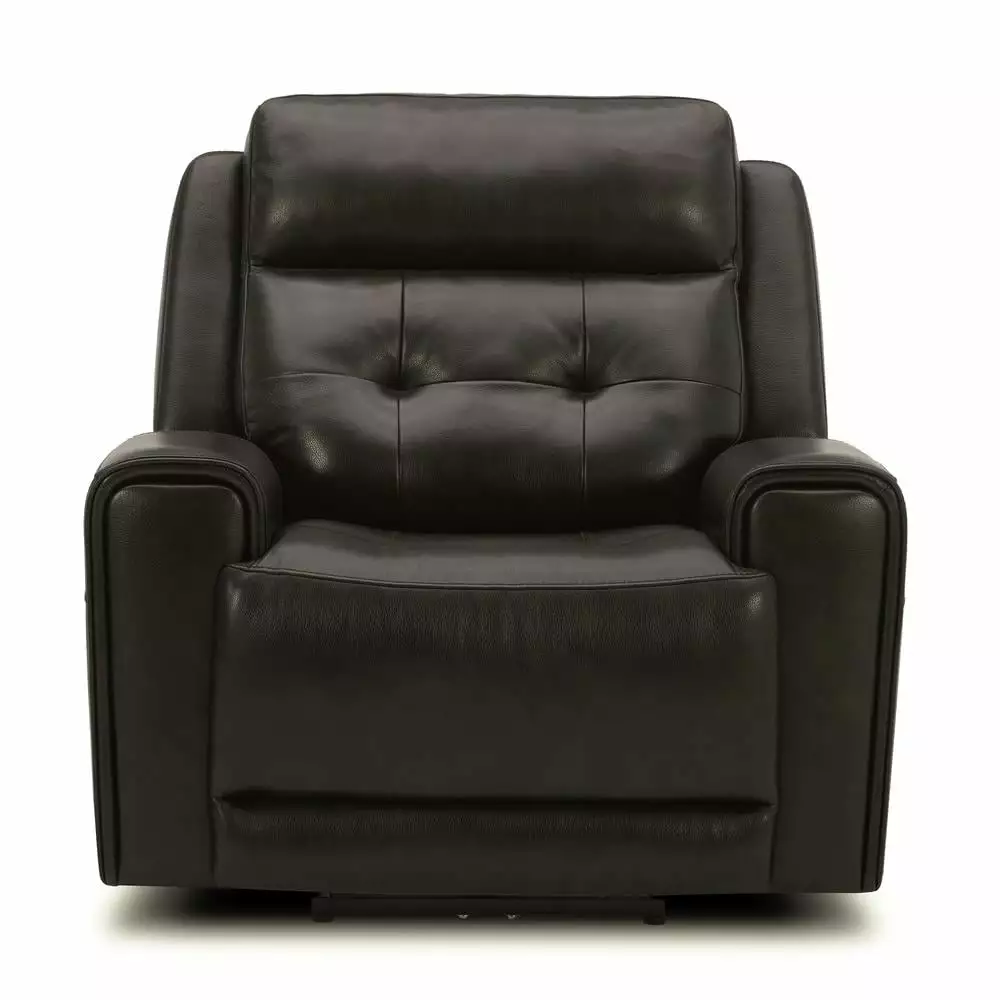 Liberty Furniture Carrington Transitional Leather Power Recliner Dark Brown Classic Design