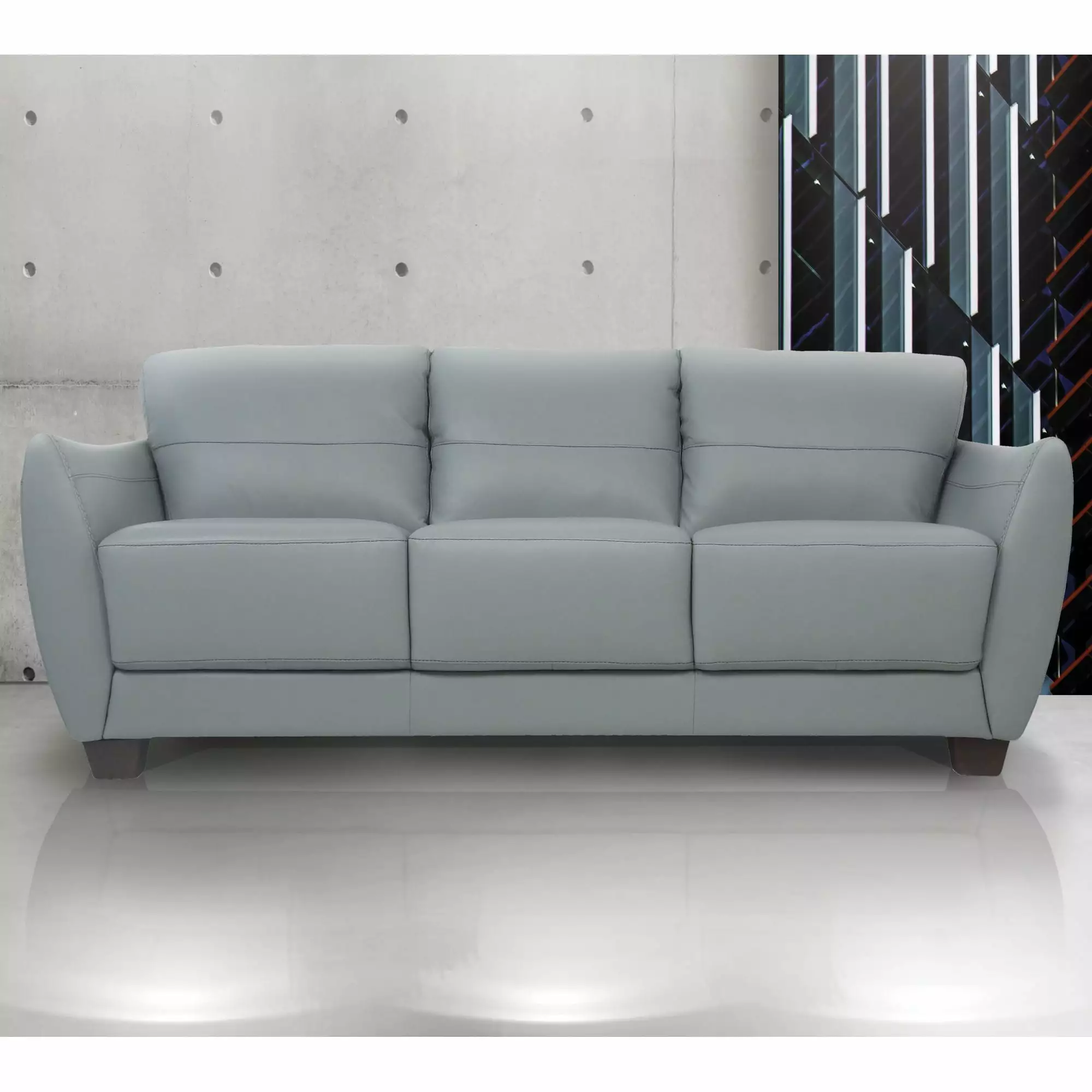 Miekor Furniture Valeria Sofa Watery Leather Contemporary Couch
