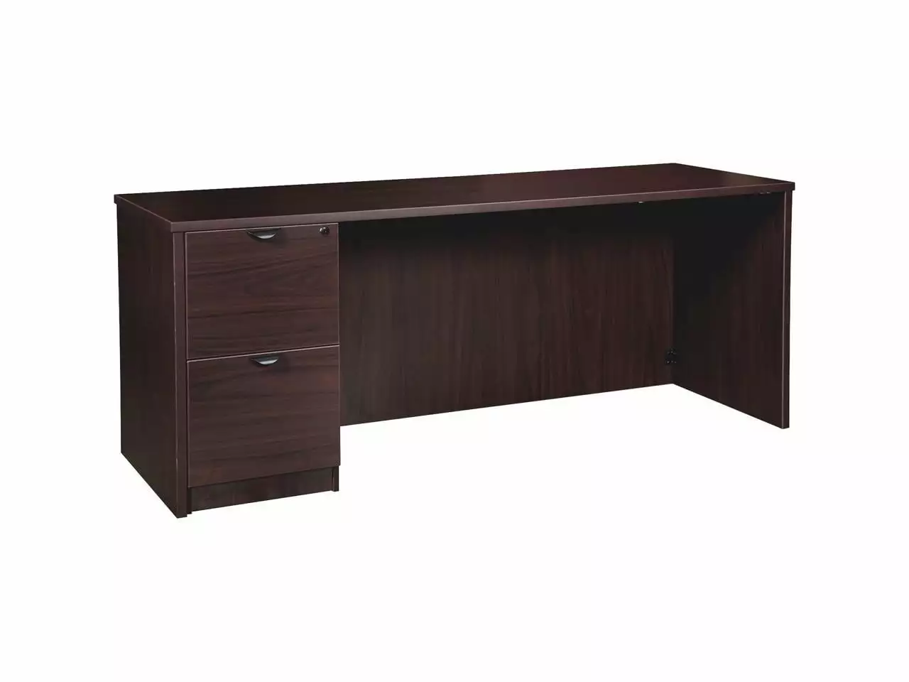 Lorell PC2472LES Prominence 2.0 Espresso Laminate Left-Pedestal Credenza - 2-Drawer