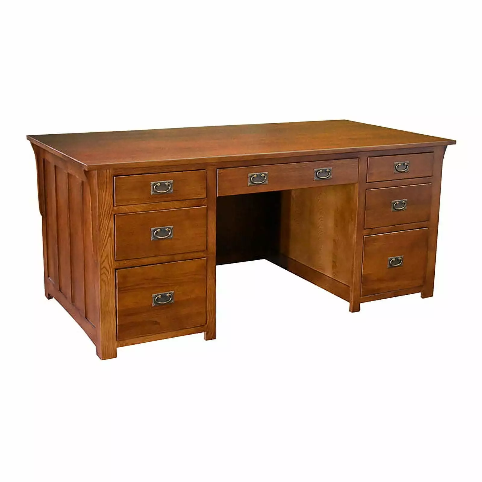 Crafters and Weavers Arts and Crafts Wood Library Desk File Cabinet Cherry Vintage Desk