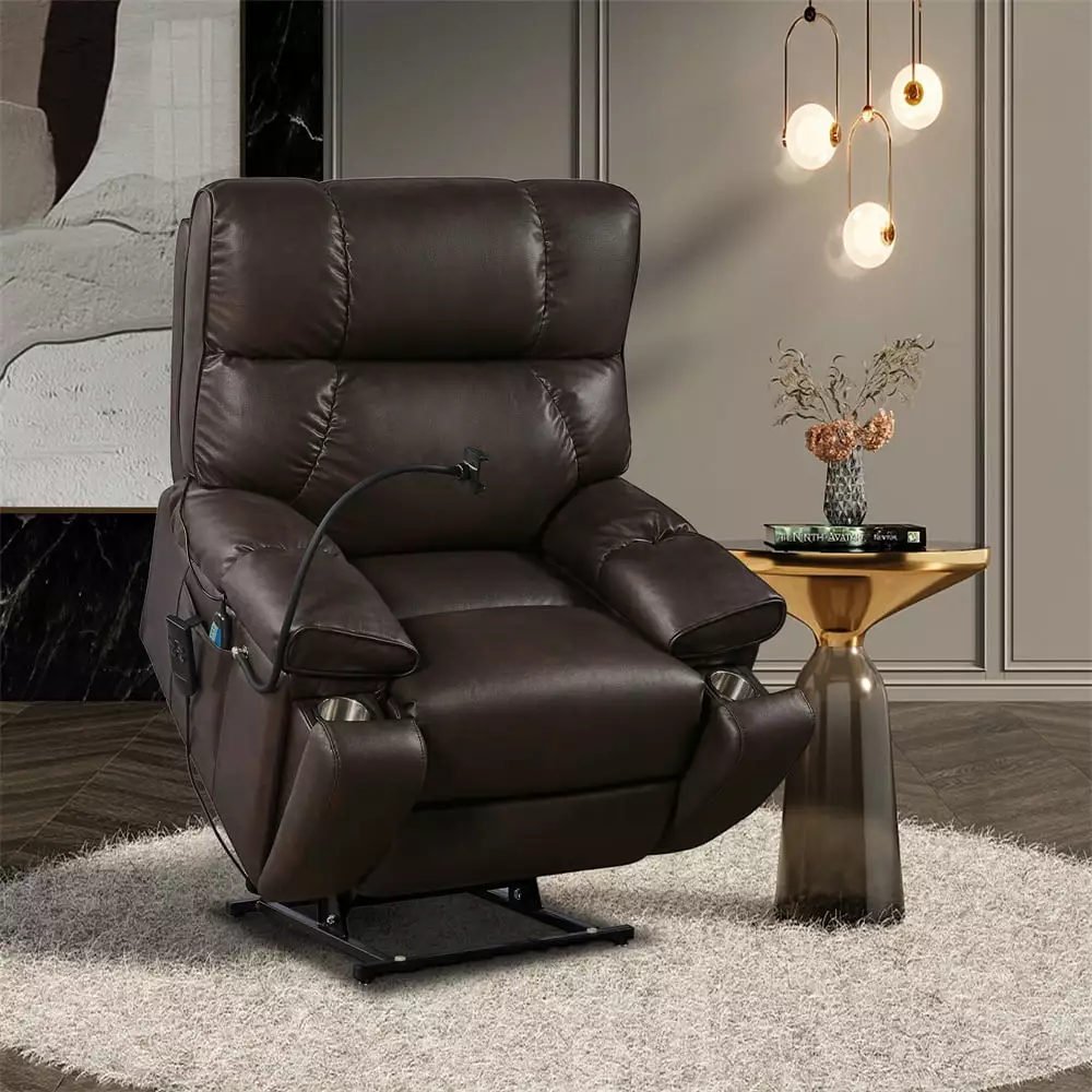 180 Lay Flat Power Lift Recliner Chair Massage and Heat Elderly - Electric Sleeper Sofa ARCTICSCORPION