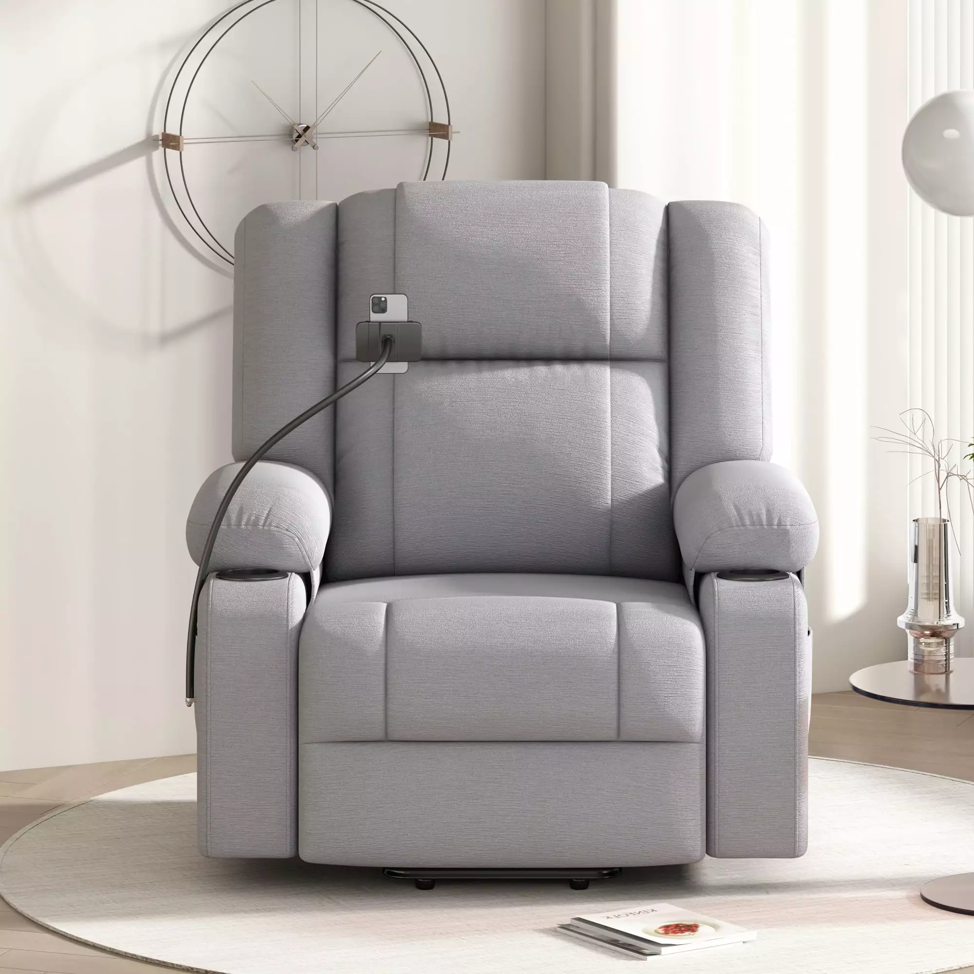 CoSoTower Power Lift Recliner Chair Massage and Heating Functions Elderly - Grey