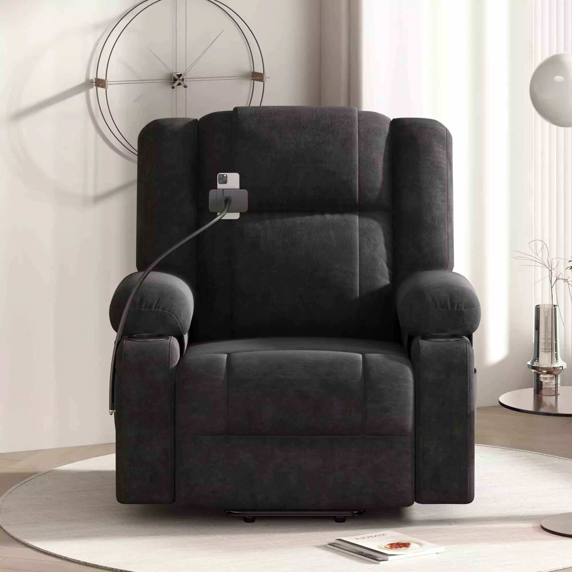 CoSoTower Power Lift Recliner Chair Massage and Heating Functions Elderly - Black