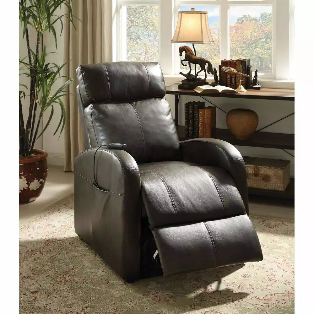 DeeHome ACME Ricardo Power Lift Recliner Dark Gray PU Leather 59405