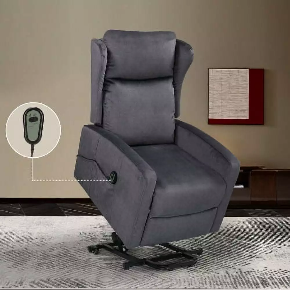JST Power Lift Recliner Chair Adjustable Modern Lift Chair Remote Control Grey ANHUITAGS
