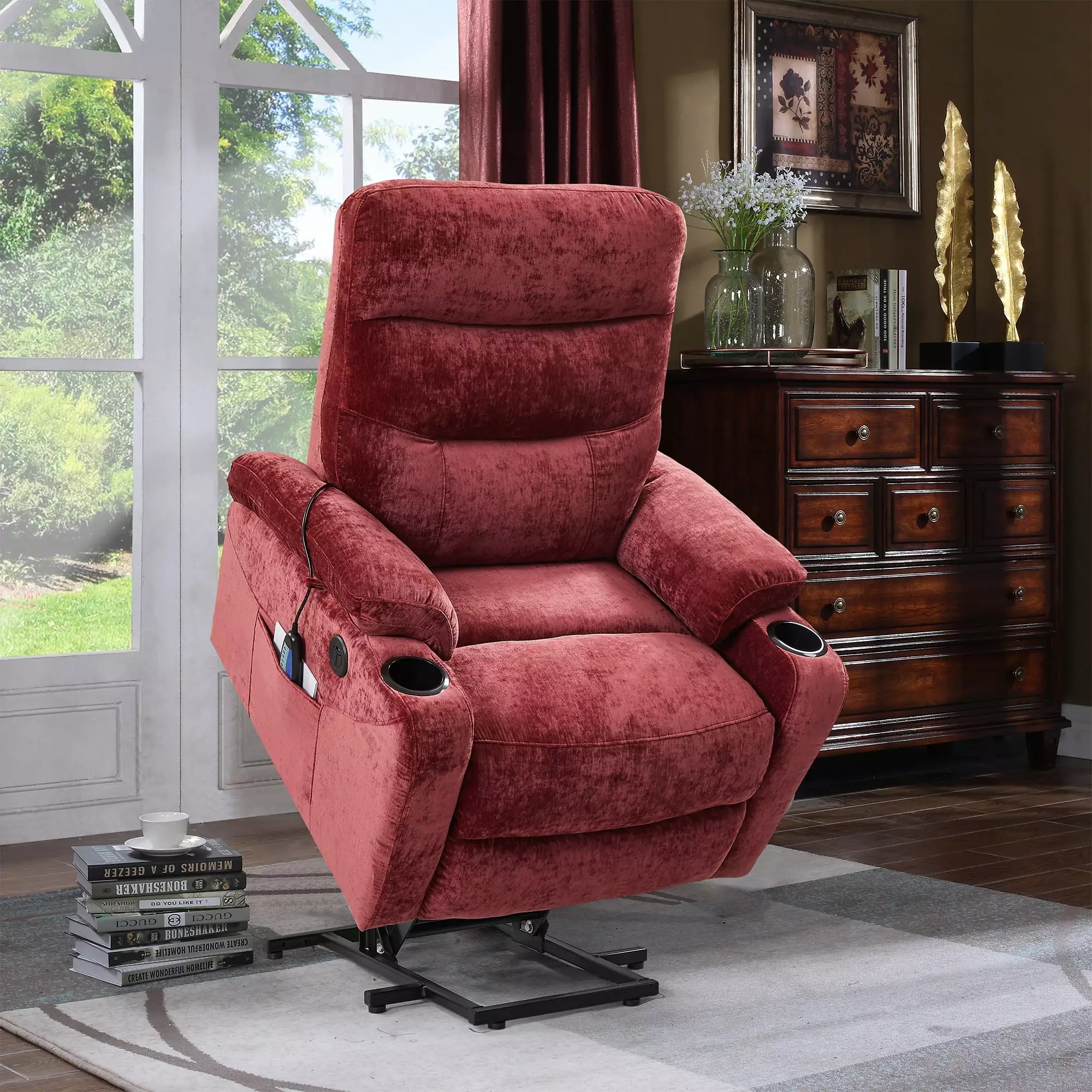 Liyasi Electric Power Lift Recliner Chair Massage and Heat Elderly - High-End Fabric Sofa ANTFURN