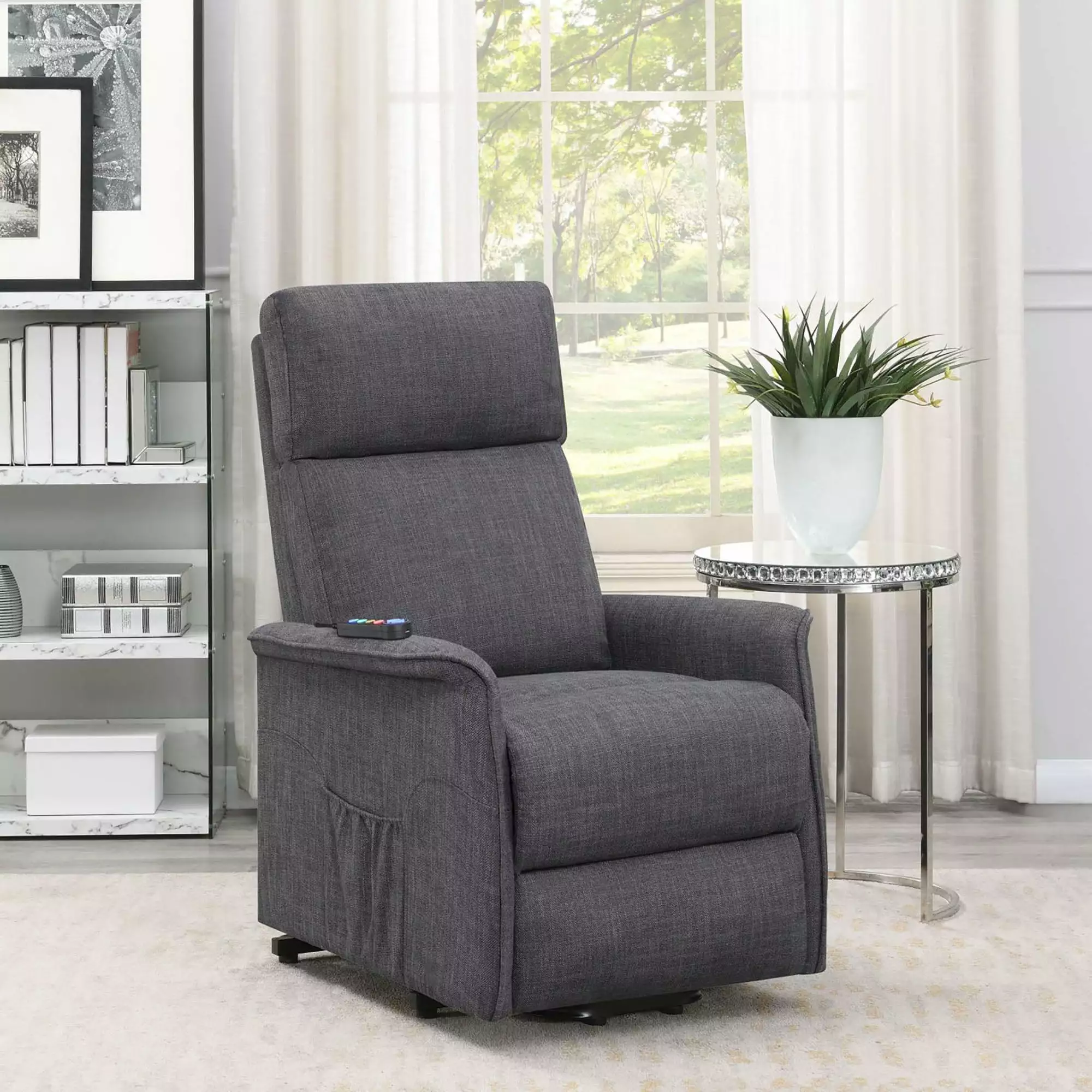 DeeHome Charcoal Power Lift Recliner Chair Massage Function Elderly
