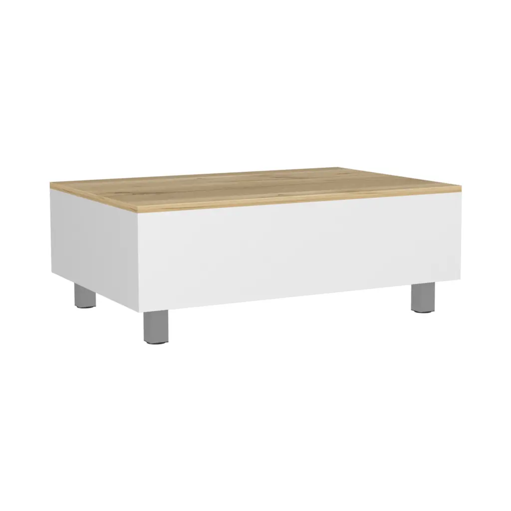 Lift Top Coffee Table Annapolis Storage Compartment White Light Oak Finish treevol furniture