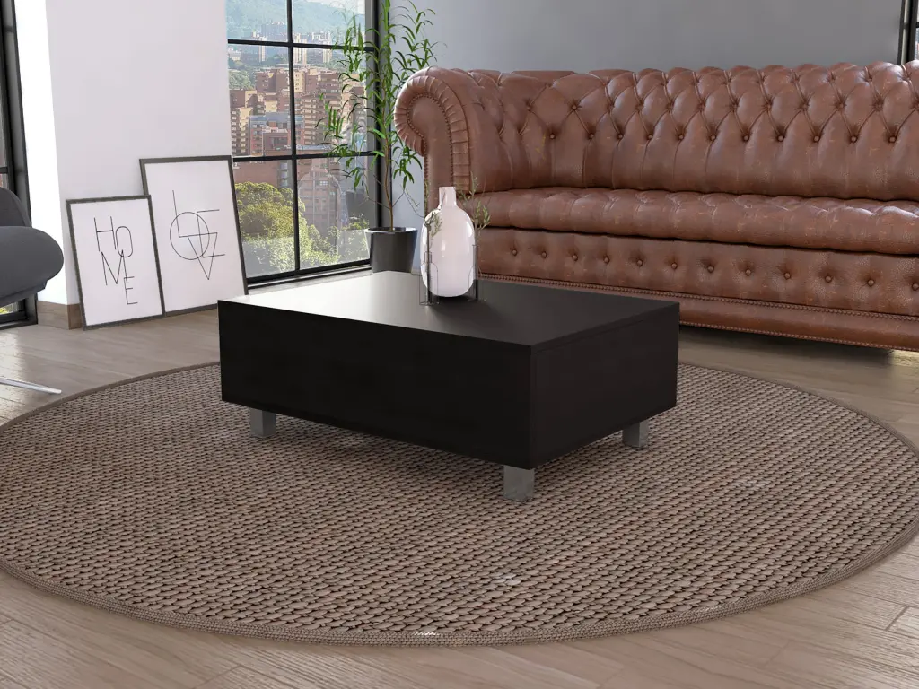Aran Lift Top Coffee Table Storage Compartment Black Particle Board depot e-shop
