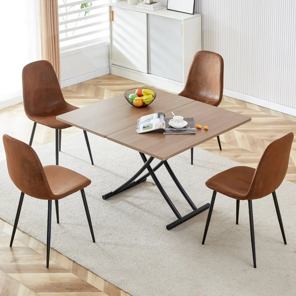 Modern Minimalist Multifunctional Lifting Table 0.8 Inch Wood Grain droom w-1151