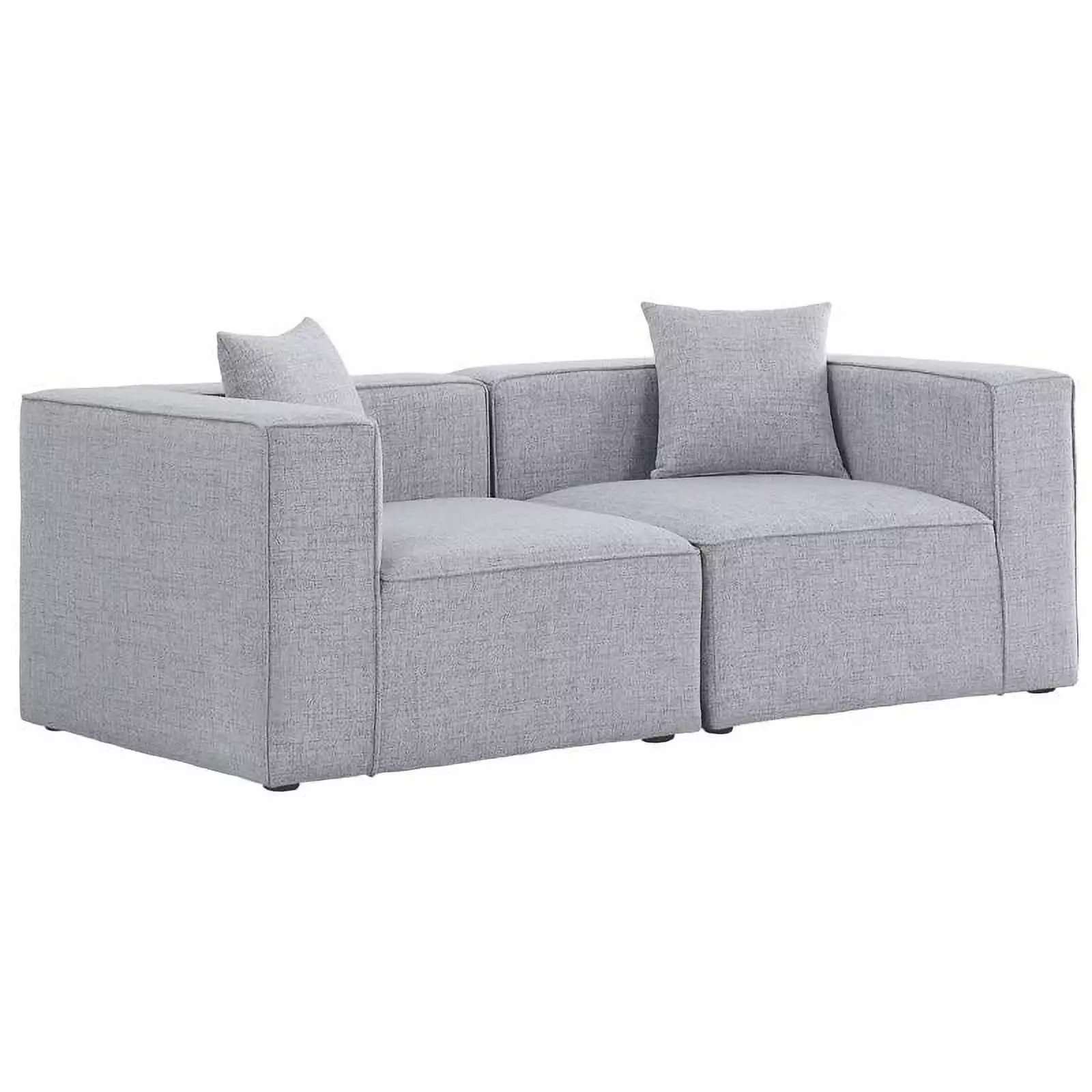 Meridian Furniture Cube Grey Durable Linen Modular Sofa Living Room