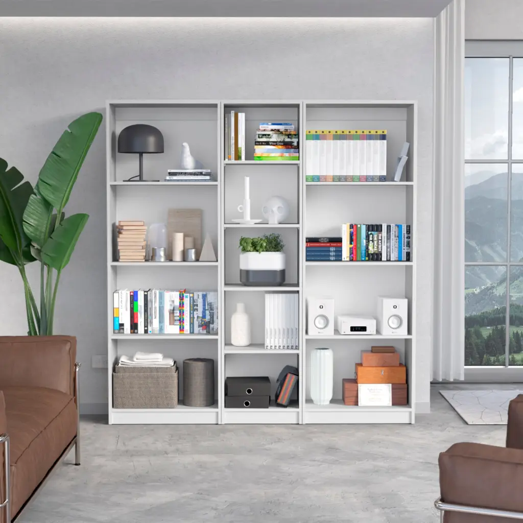 Durant 3 Piece Home Bookcase Set 67 Inch Wide 13 Shelves Living Room tuhome
