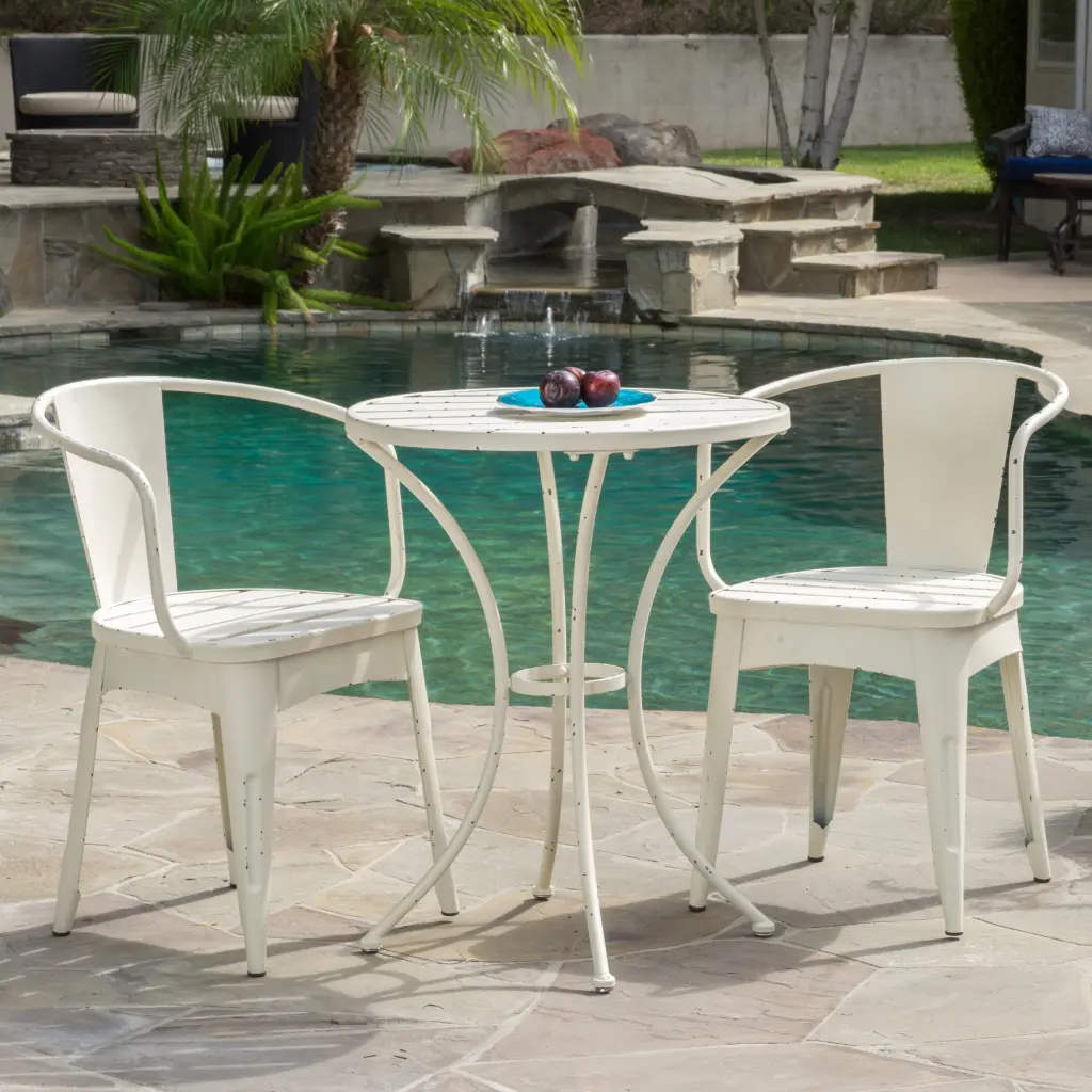 Colmar 3 Piece KD Metal Set White Iron nh-gardenpara