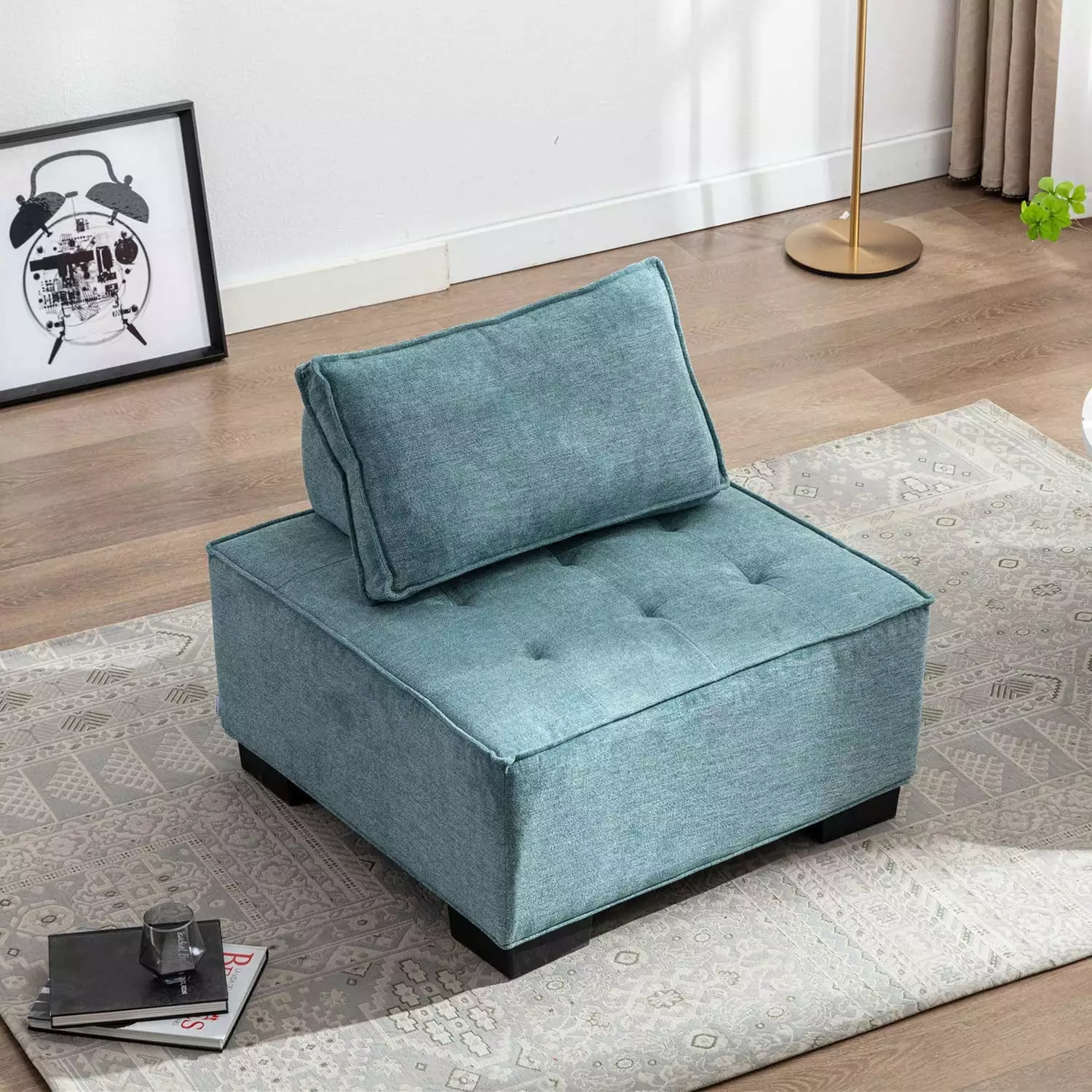 Accent Recliner Modern Barrel Sofa Lounge Club Lazy Chair Teal Living Room FJU