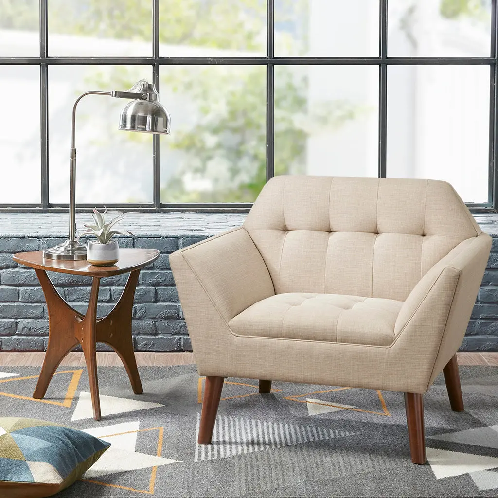 Beige Polyester Lounge Chair Living Room Comfort jla